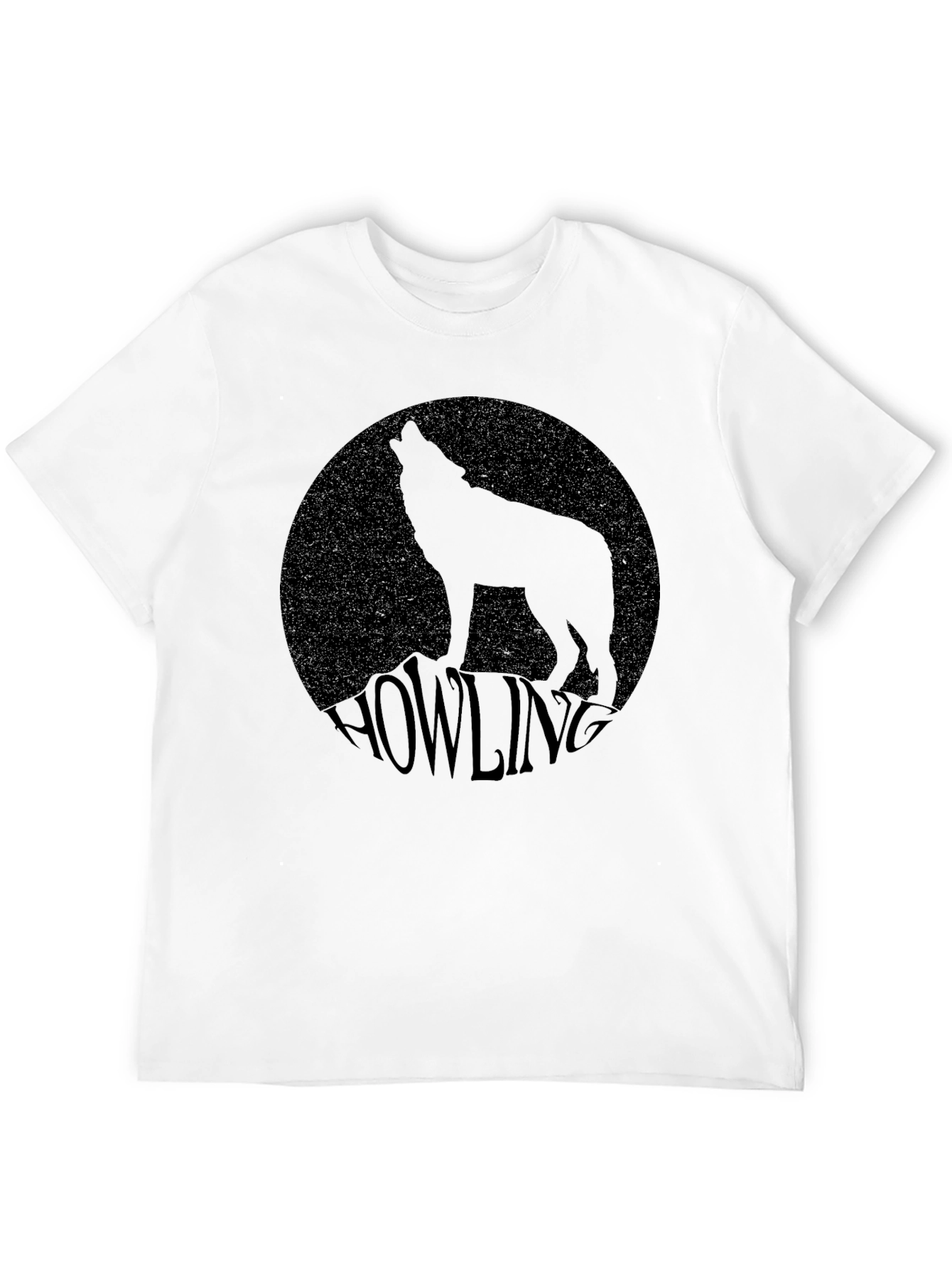 Black Howling Wolf Graphic Tee - Black view 12