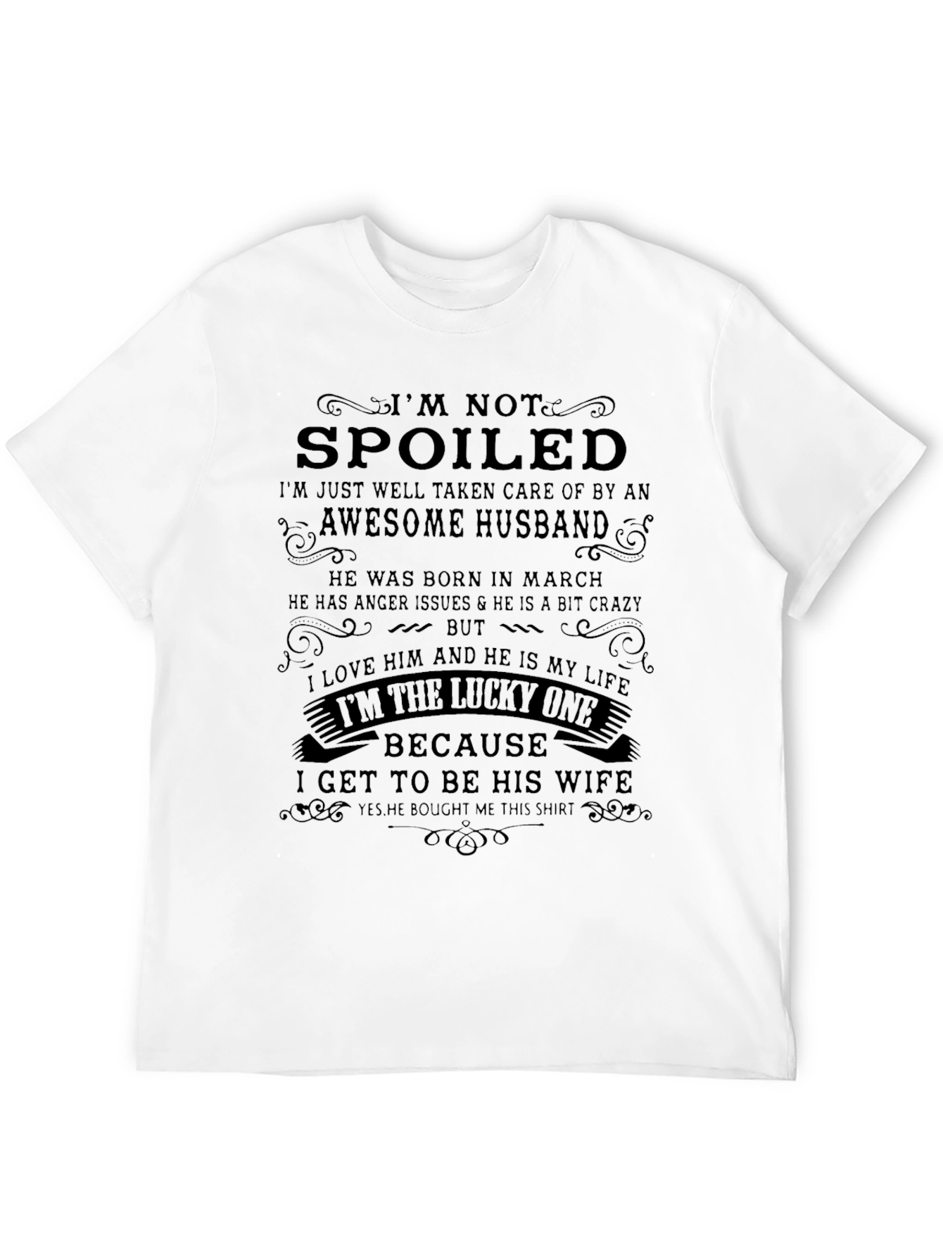 Black Spoiled Wife, Awesome Husband T-Shirt view 12