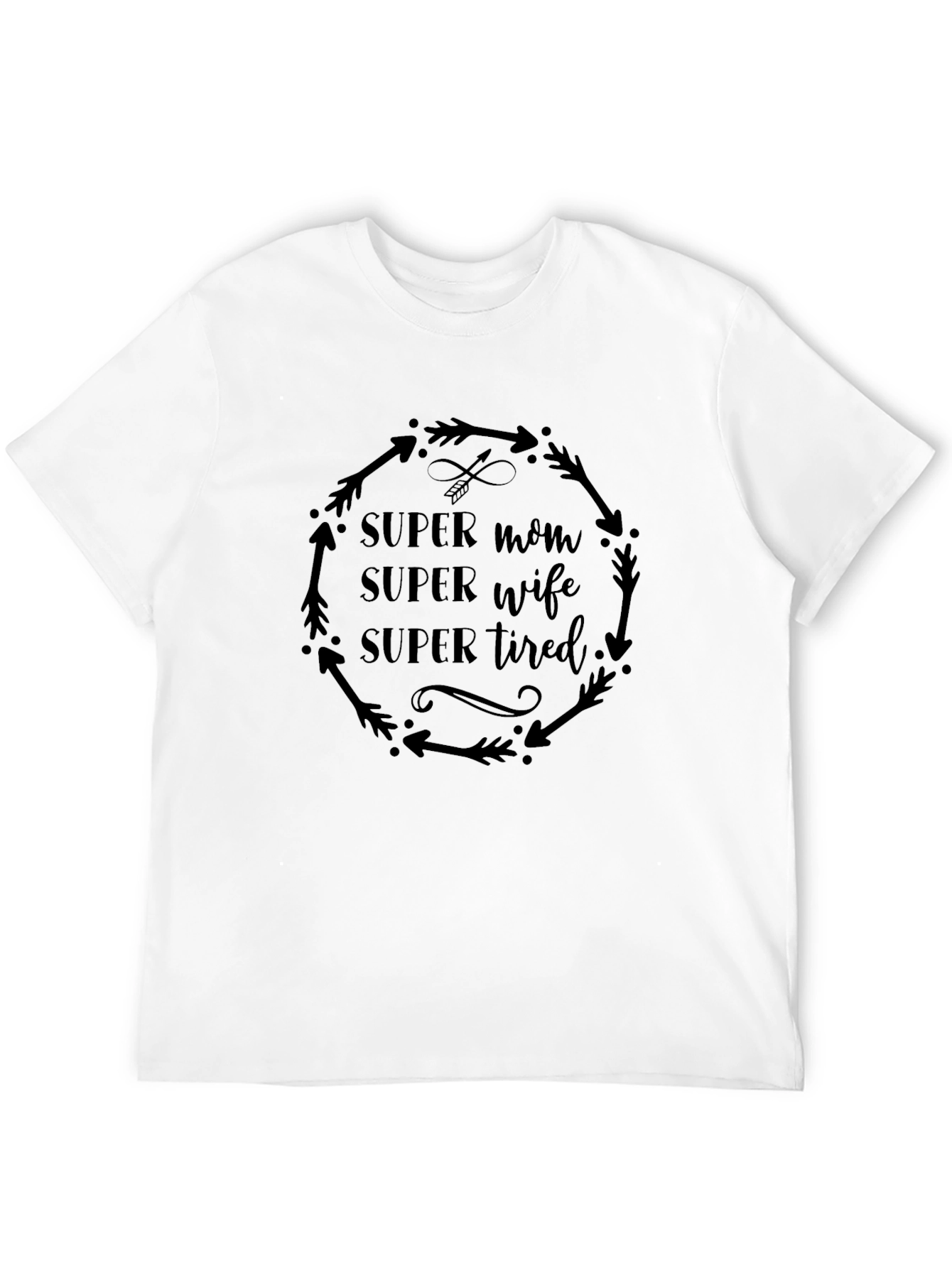 Black Super Mom Wife Tired Graphic T-Shirt view 12
