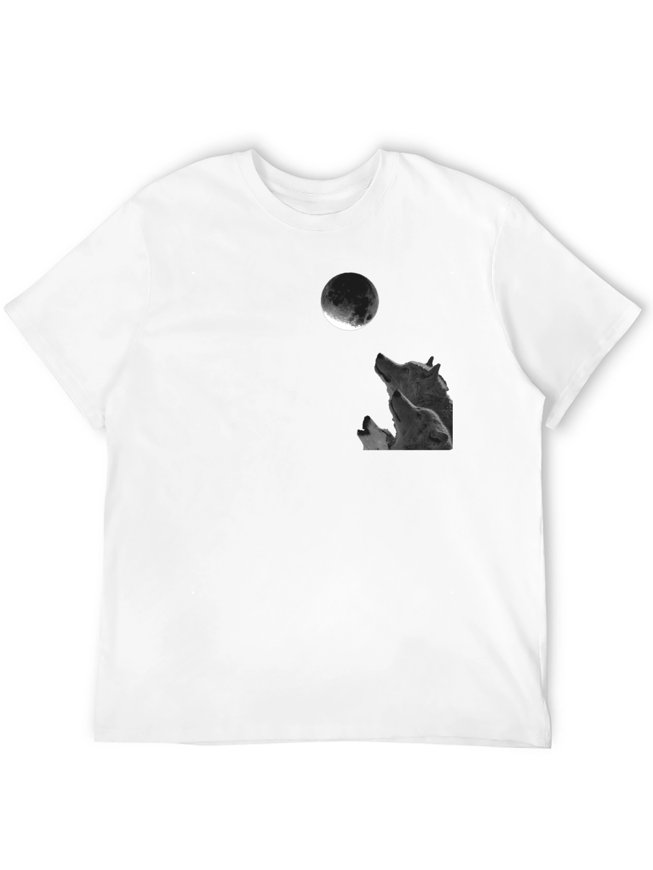 Black Wolf Moon Graphic Tee - Black Cotton T-Shirt view 12