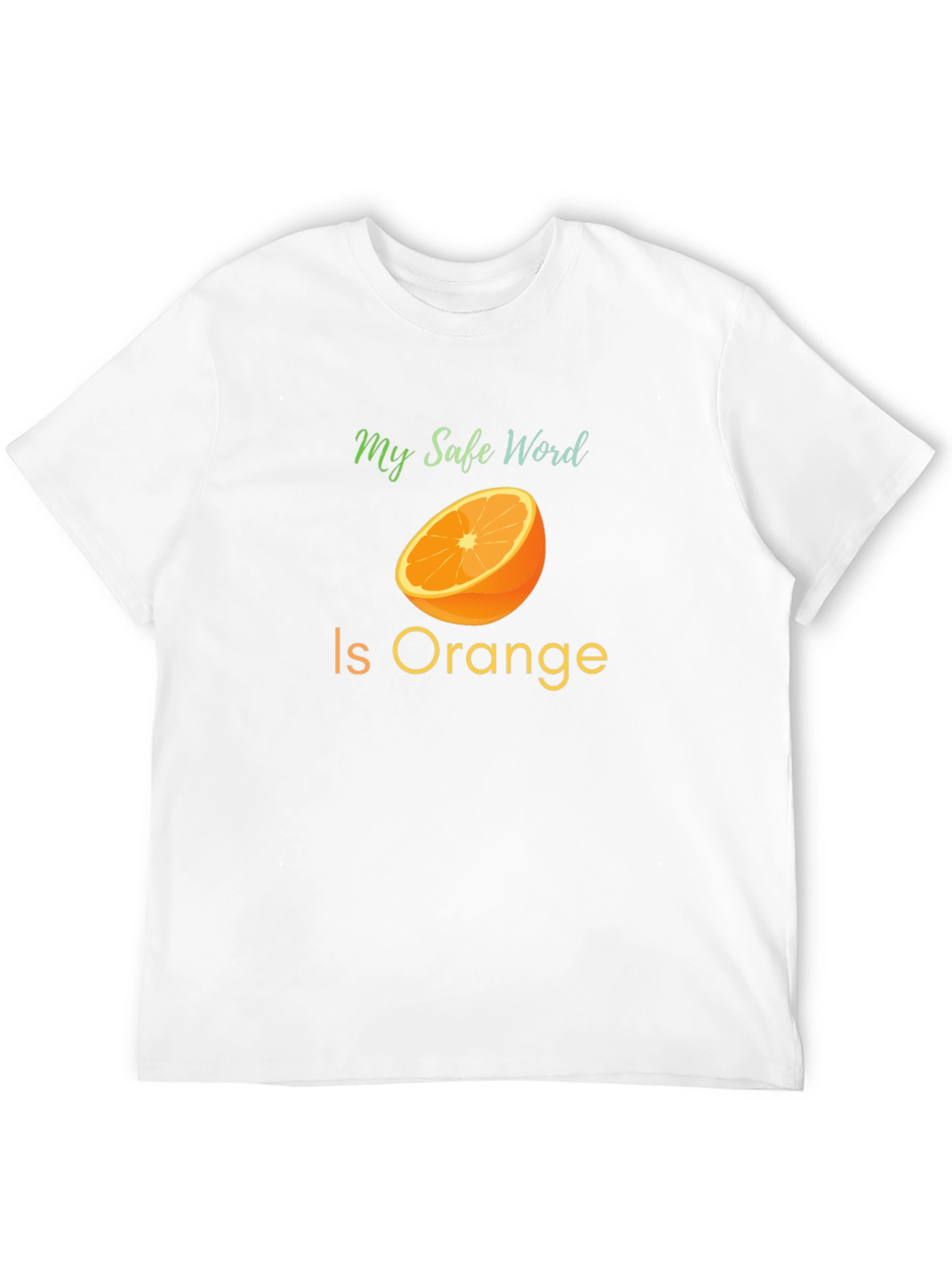 Black Safe Word Orange T-Shirt - Funny Fruit Design view 12
