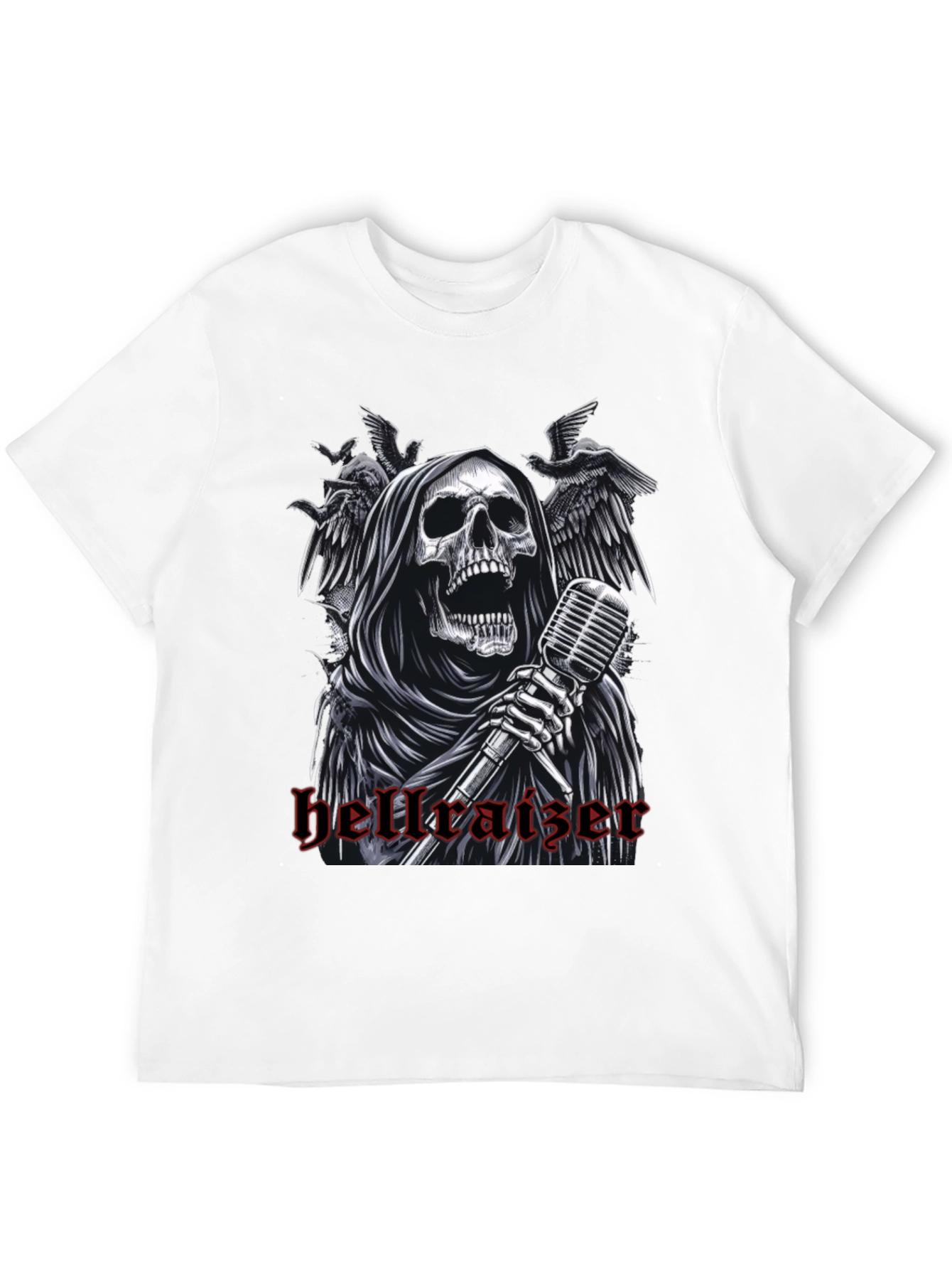 Black Hellraiser Grim Reaper Graphic Tee - Rock Concert Style view 12