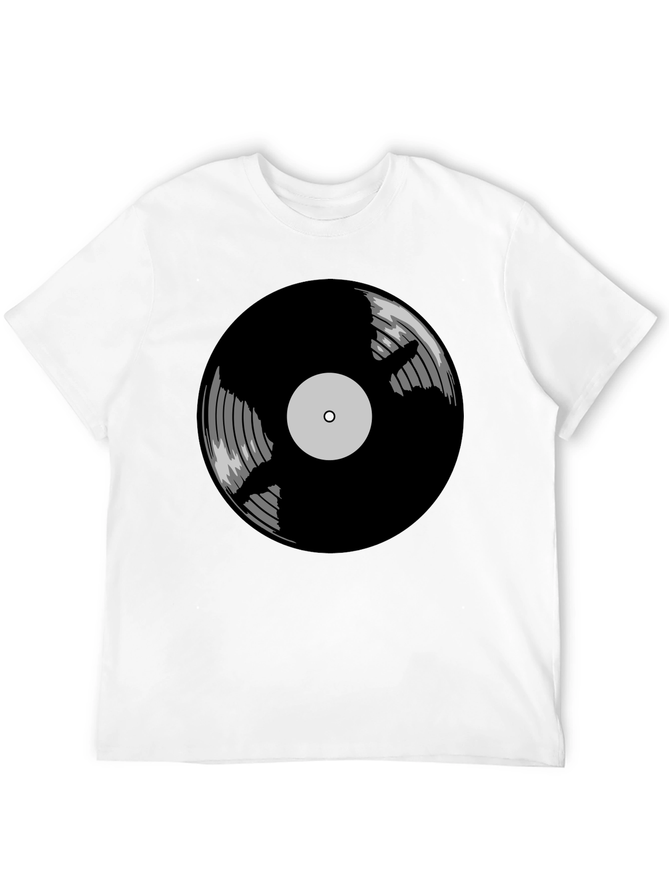 Black Vinyl Record Graphic Tee - Classic Music Style view 12
