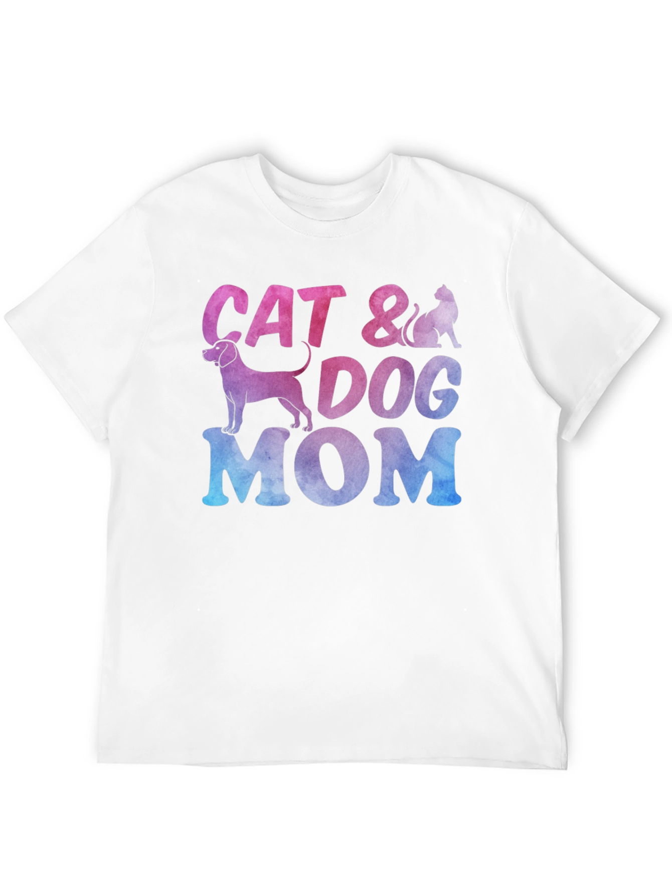 Black Cat & Dog Mom Graphic T-Shirt - Unisex Crew Neck view 12
