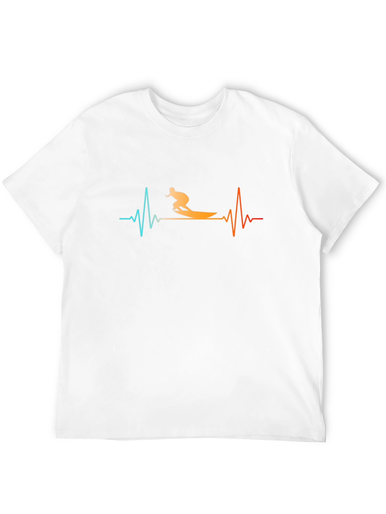 Surfing Heartbeat Black T-Shirt - 12