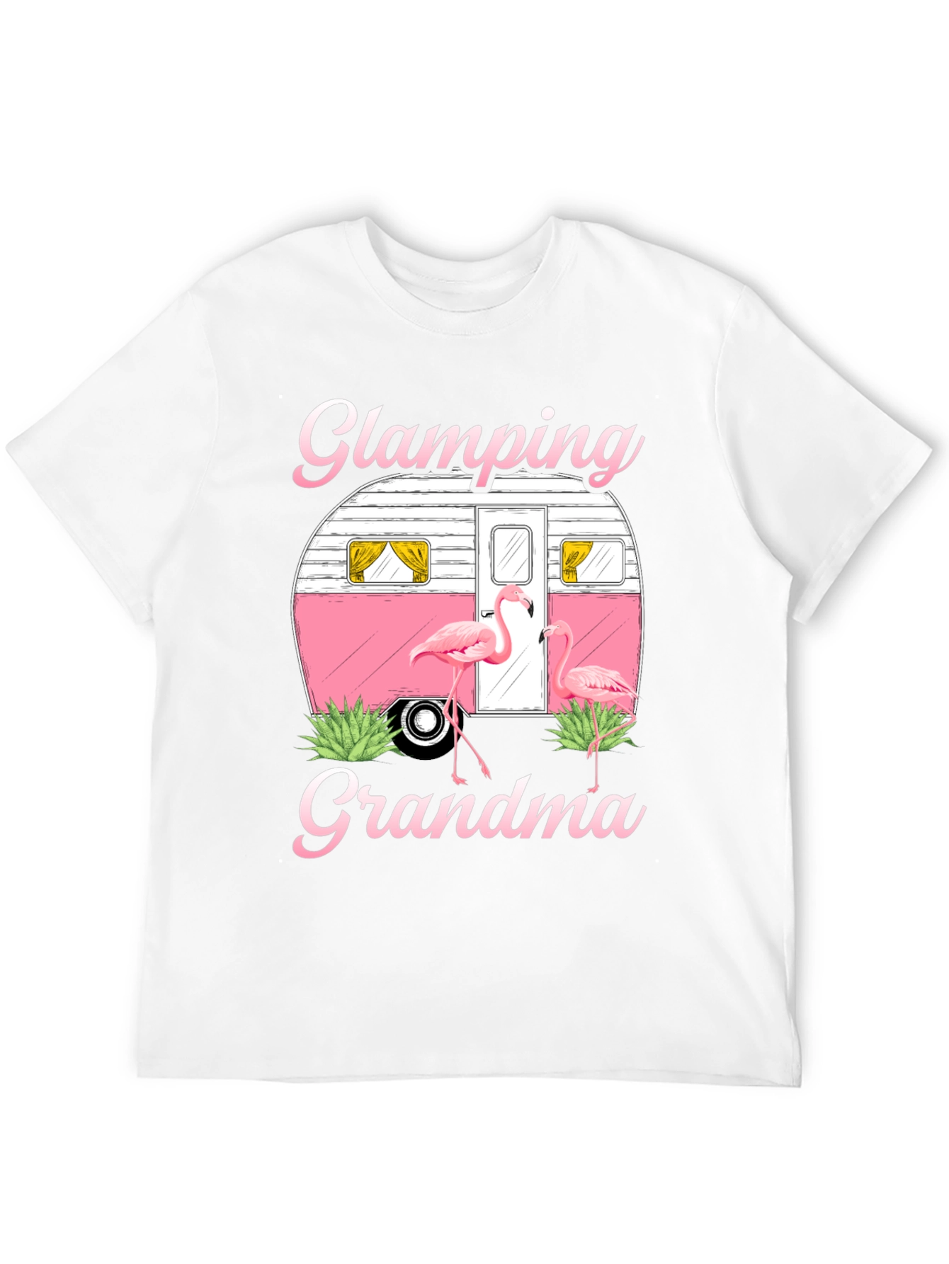 Black Glamping Grandma Flamingo T-Shirt view 12