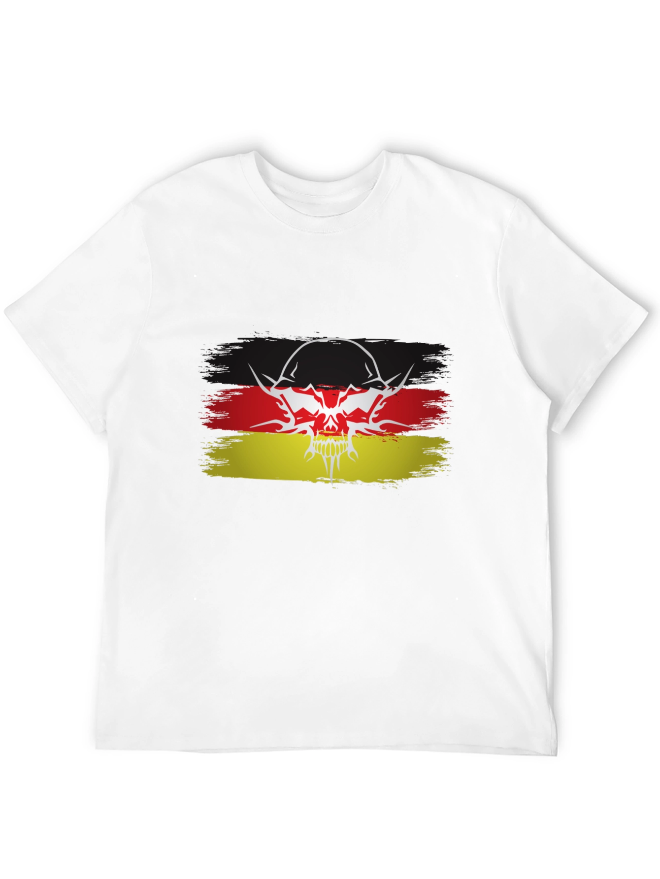 Black German Flag Skull Graphic Black T-Shirt view 12