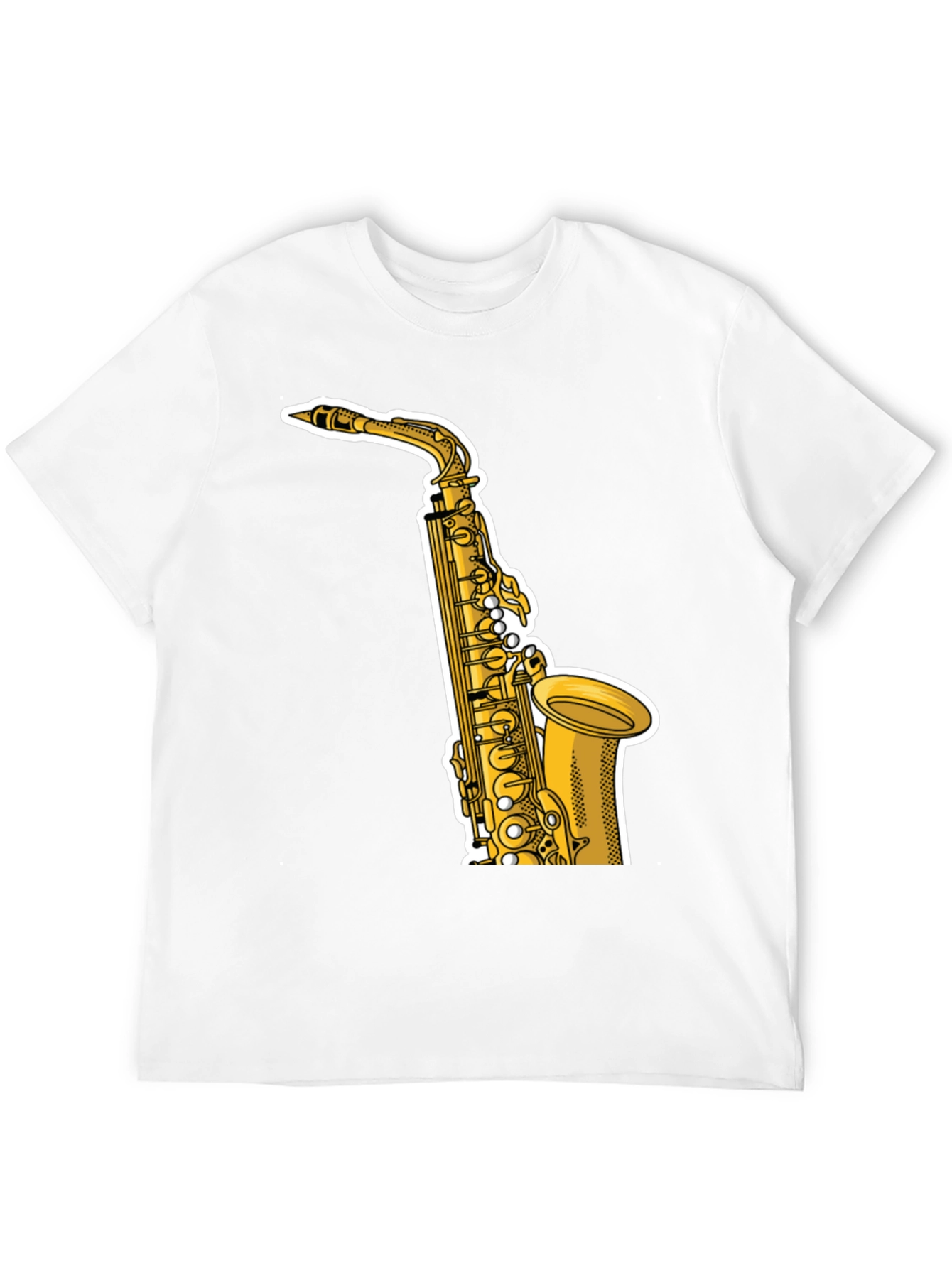 Black Saxophone Graphic Tee - Black Cotton T-Shirt view 12