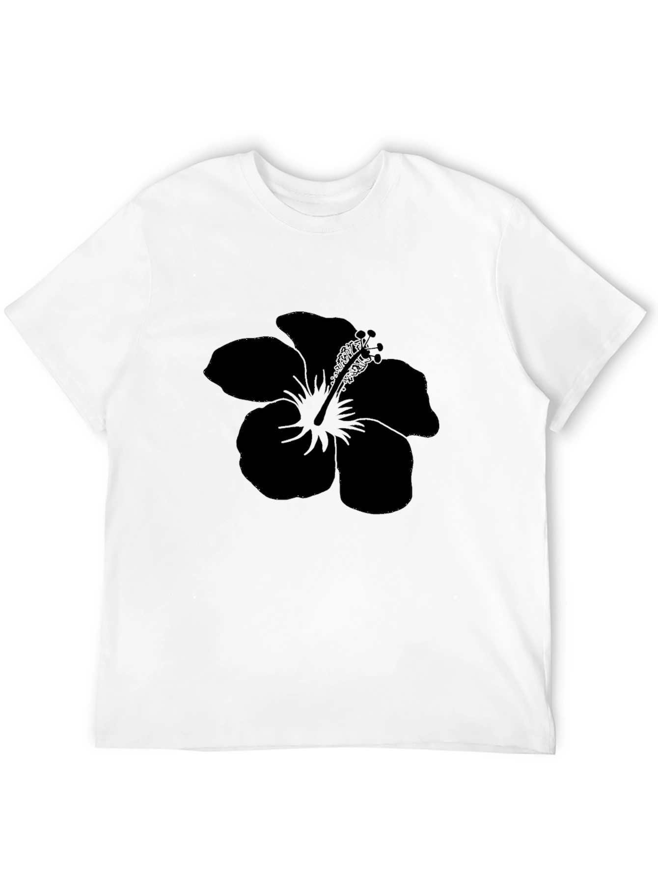 Black Black Hibiscus Flower Graphic Tee view 12