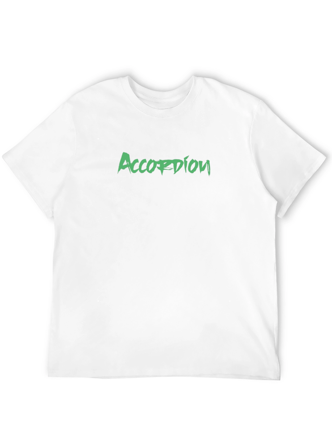 Black Accordion Tee - Green Graphic on Black Cotton view 12