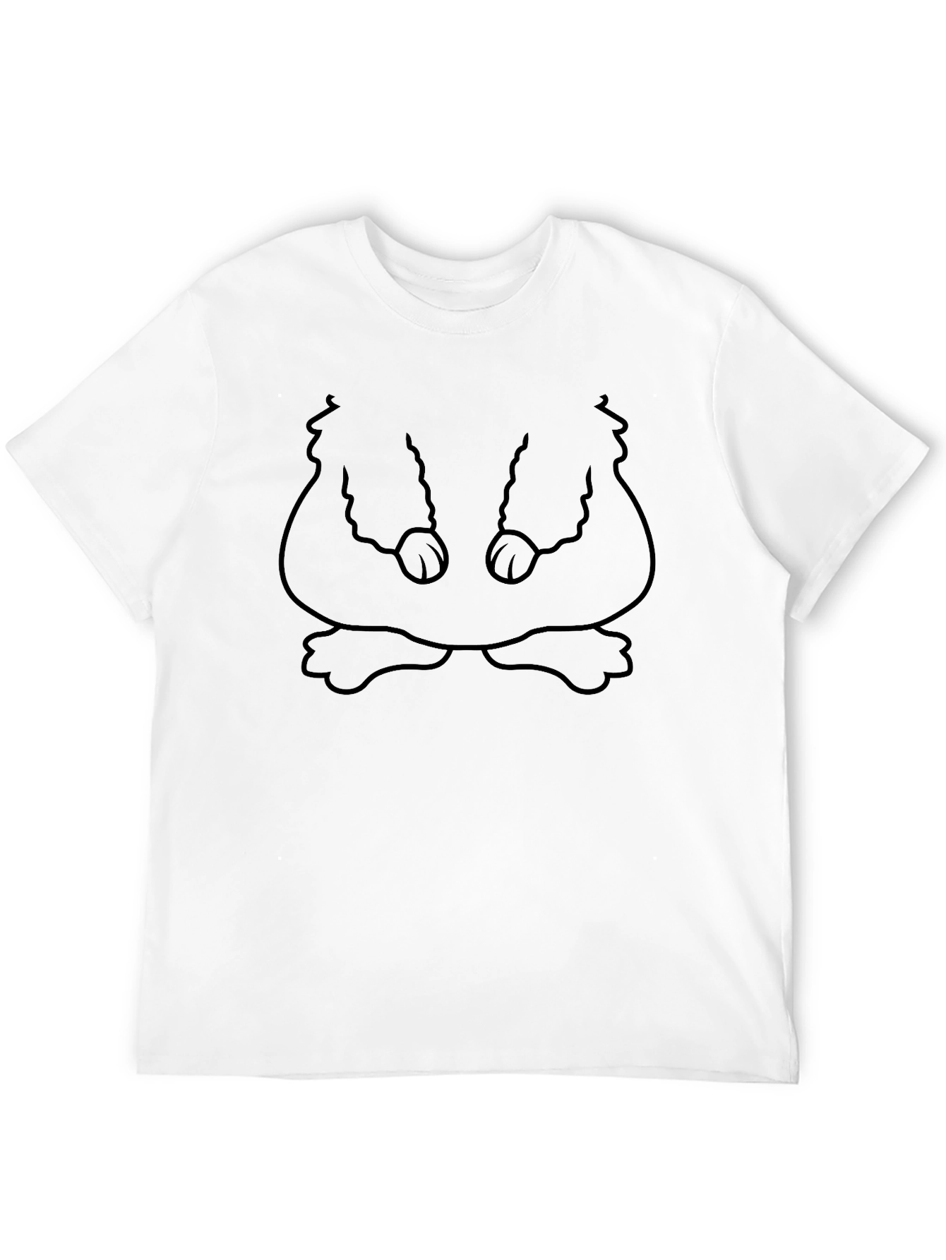 Black Cartoon Monster Outline Black T-Shirt view 12