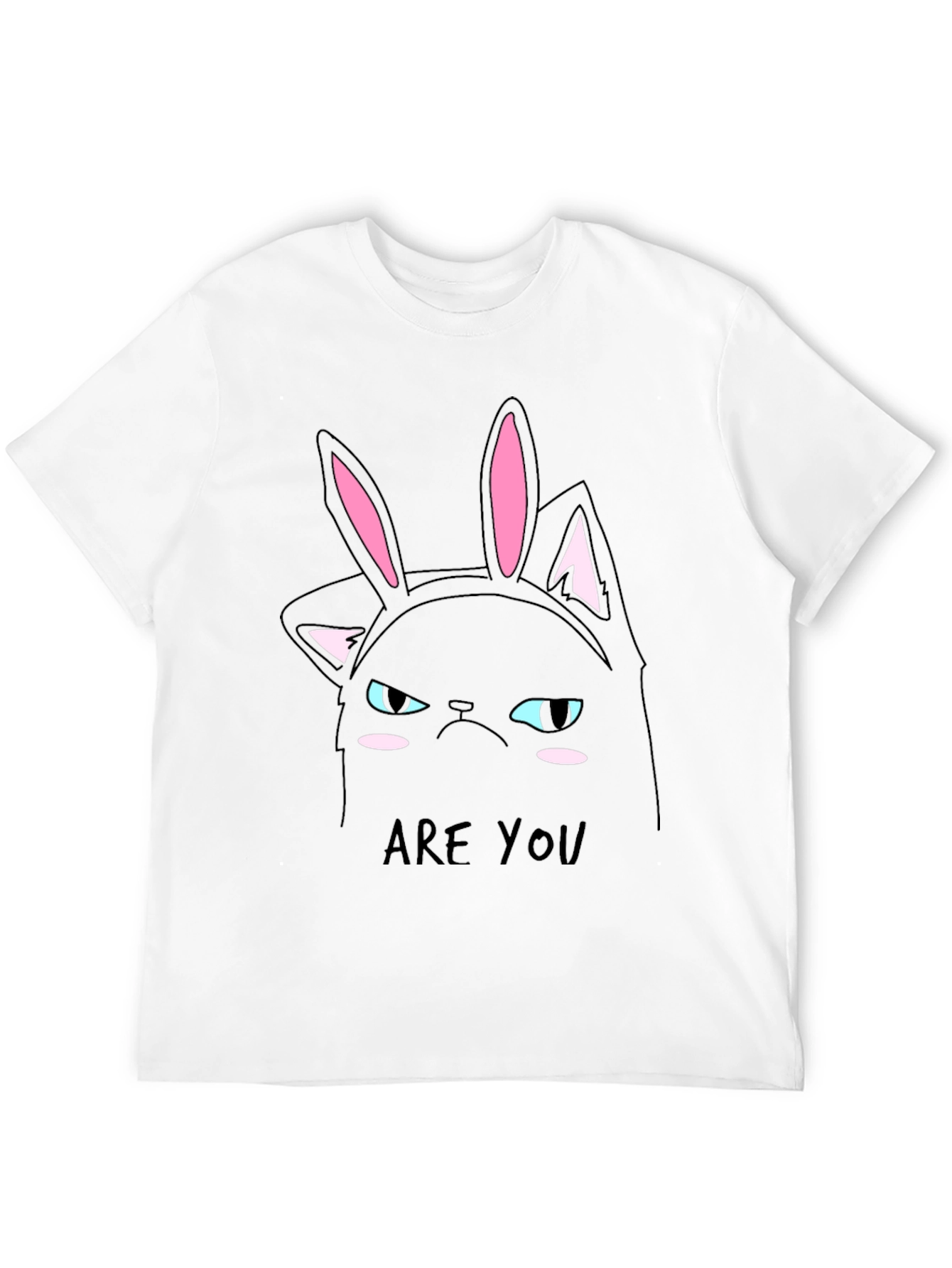 Black Grumpy Cat Bunny Ears T-Shirt - Men's Black Tee view 12