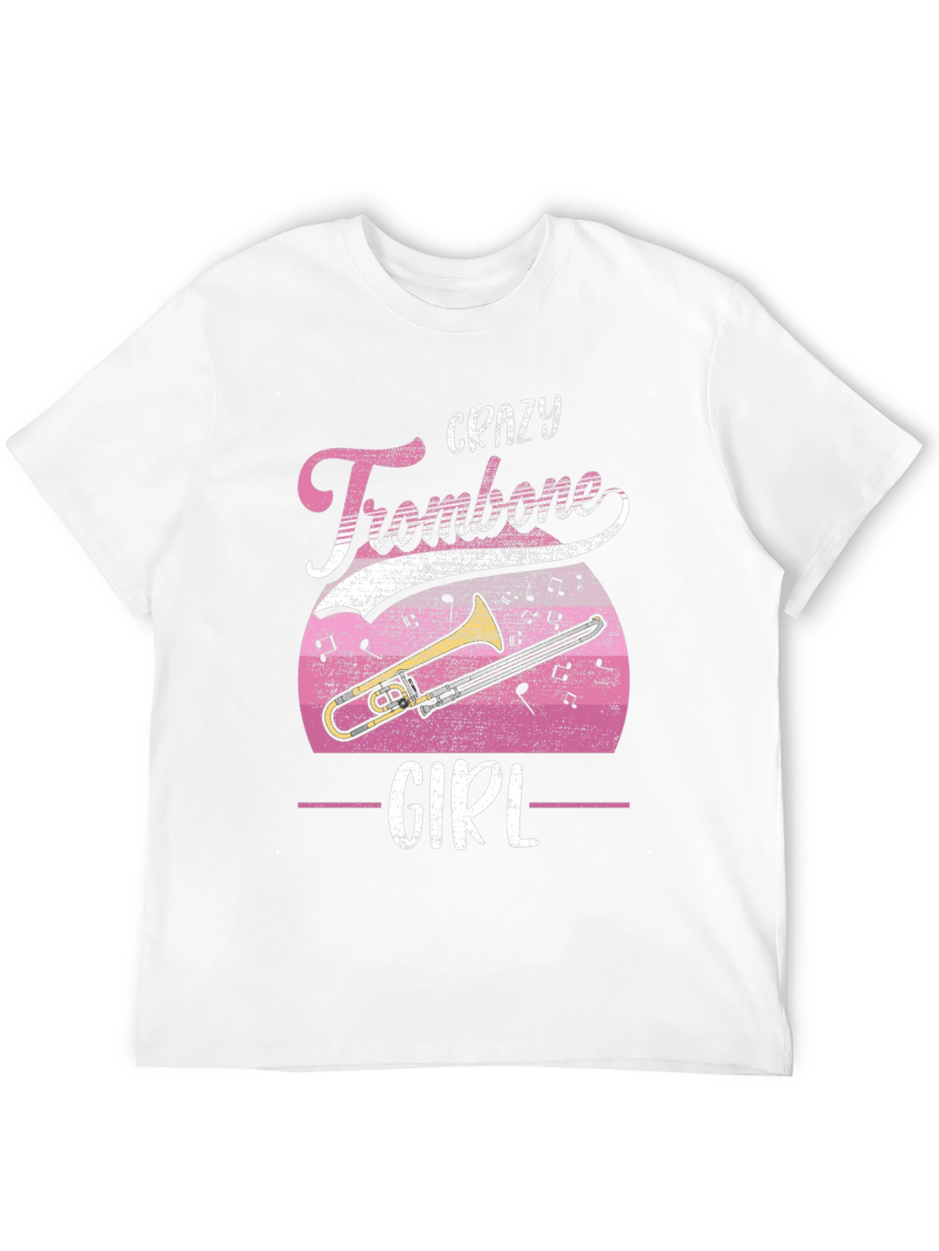 Black Crazy Trombone Girl T-Shirt - Music Lover Tee view 12