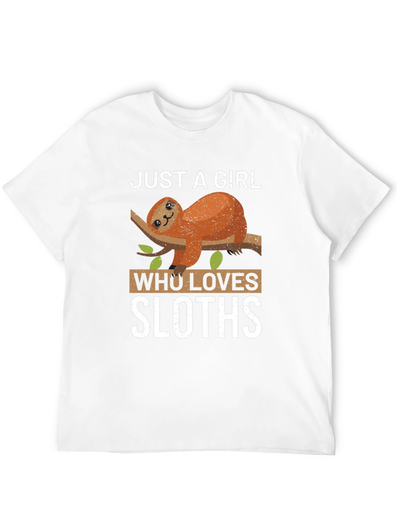 Black Just a Girl Who Loves Sloths T-Shirt view 12
