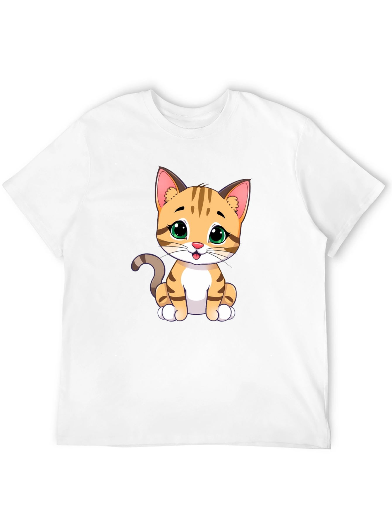 Black Cute Cartoon Cat Graphic T-Shirt view 12