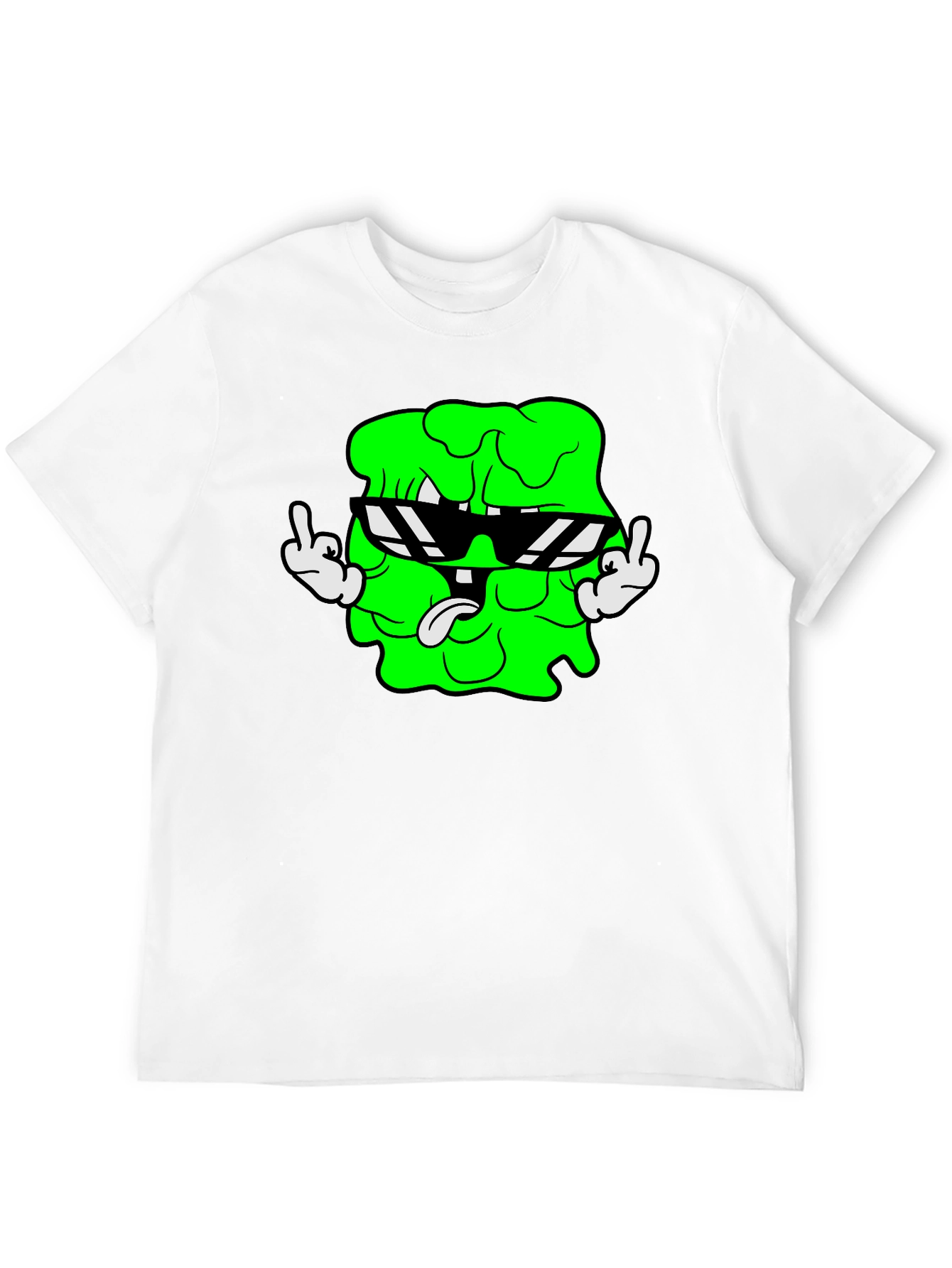 Black Cool Slime Cartoon Graphic Tee - Black view 12