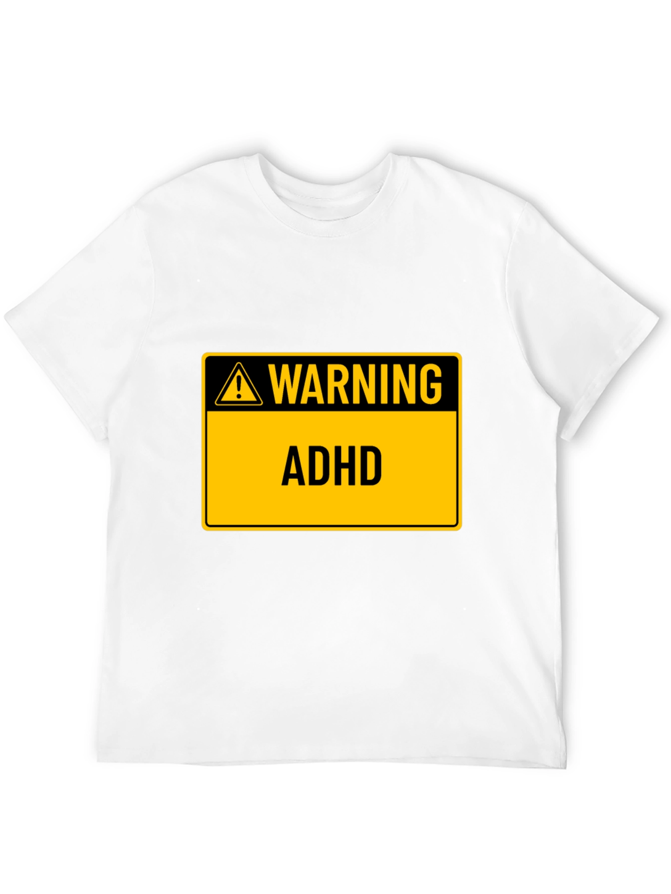 Black Warning ADHD Black T-Shirt view 12