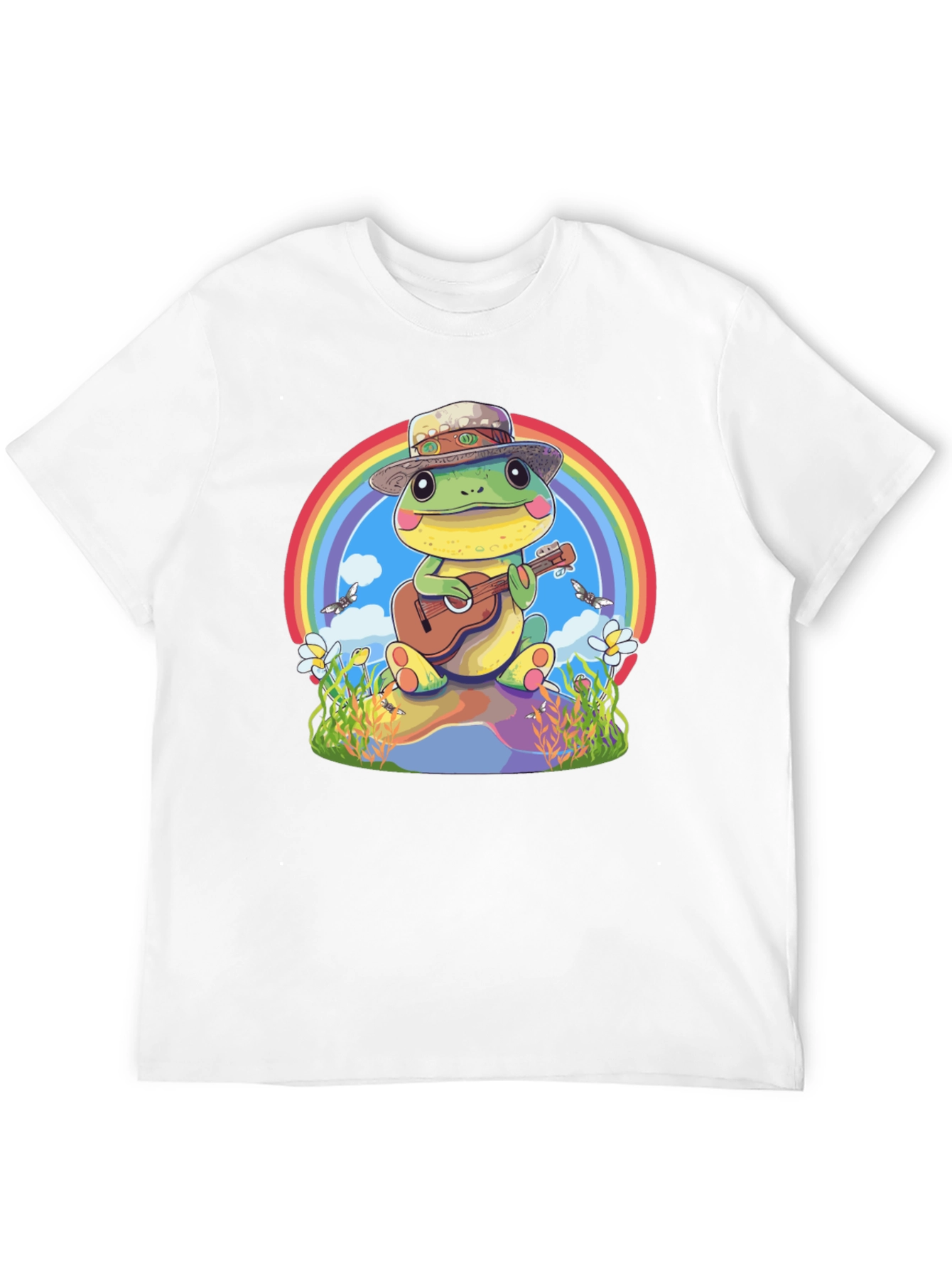 Black Frog Playing Guitar T-Shirt view 12