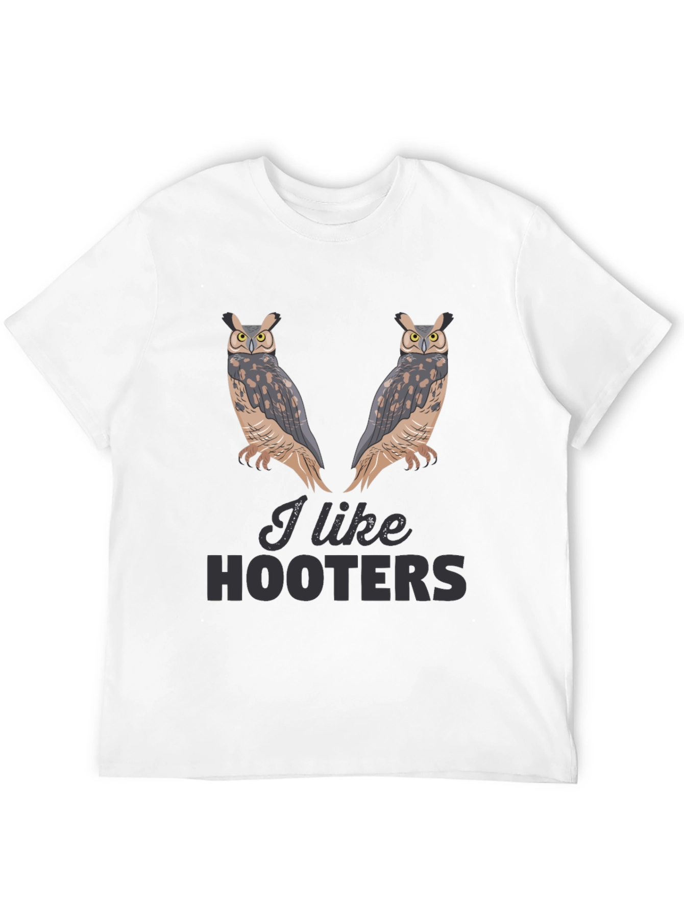 Black I Like Hooters Owl Graphic Black T-Shirt view 12