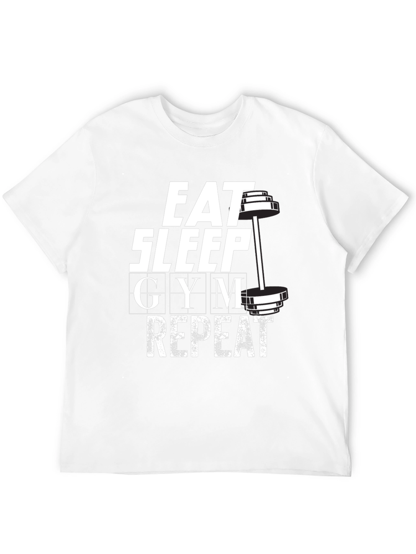 Black Eat Sleep Gym Repeat Graphic T-Shirt - Black view 12