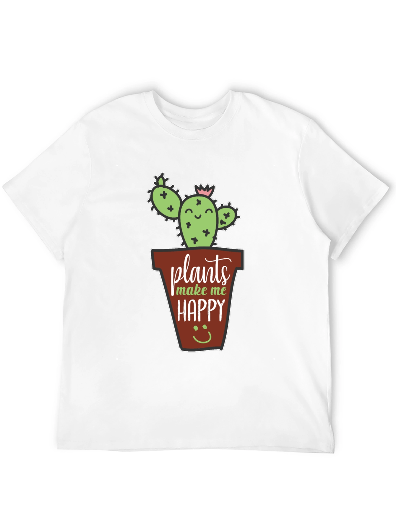 Black Plants Make Me Happy T-Shirt - Cute Cactus Tee view 12