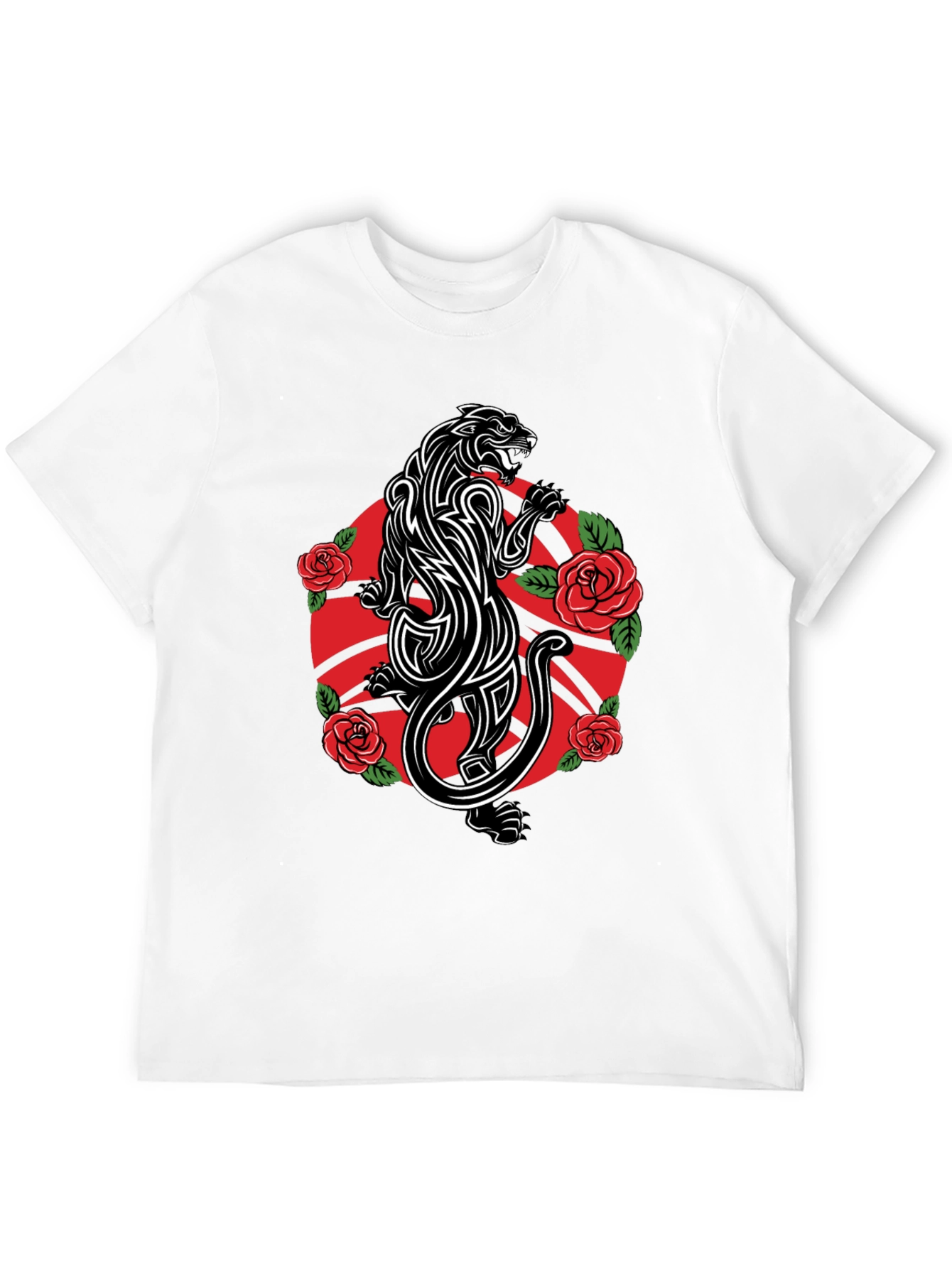 Black Panther & Roses Graphic Tee - Black view 12