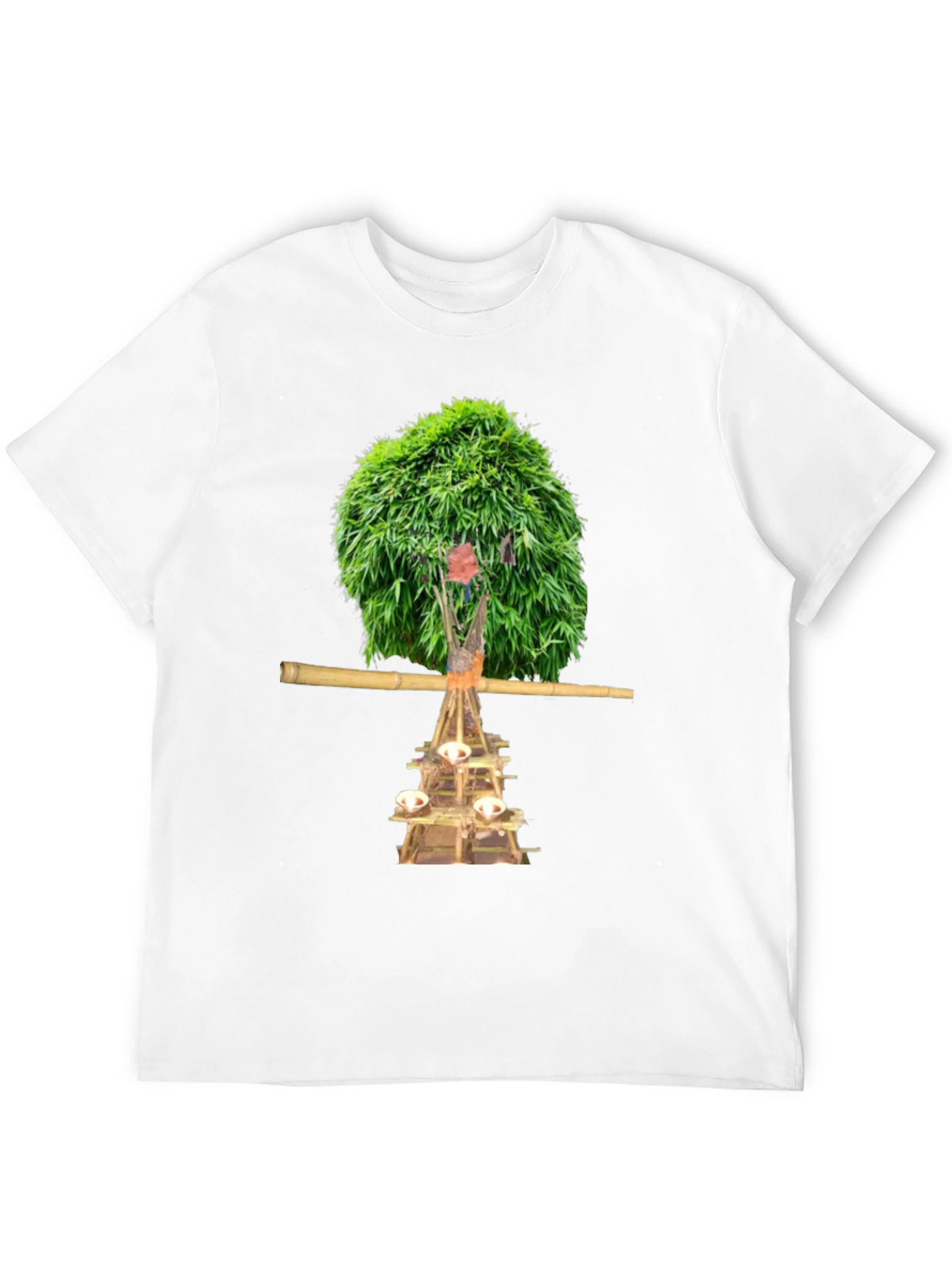 Black Unique T-Shirt with Nature-Inspired Graphic Print view 12