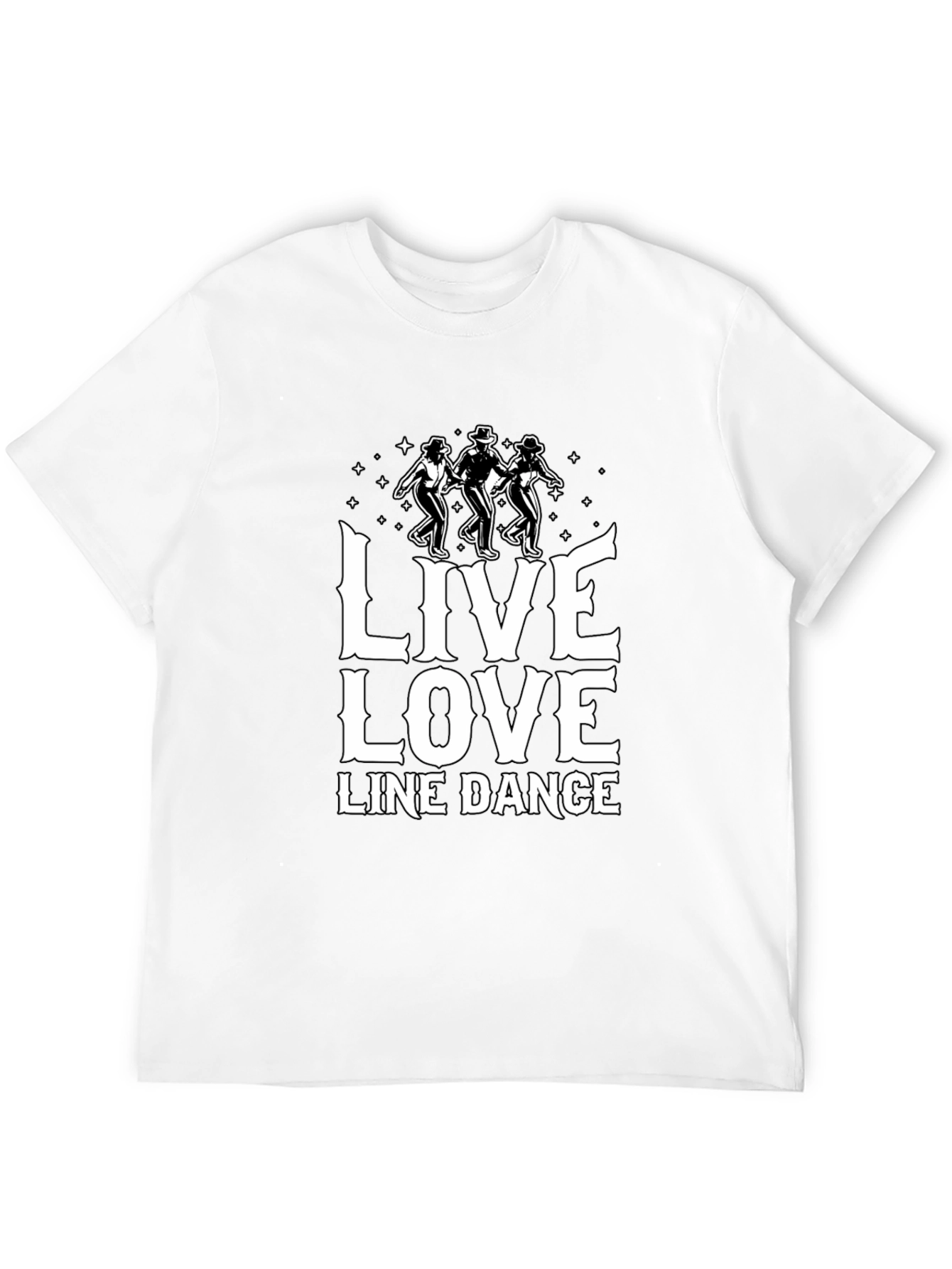 Live Love Line Dance Graphic Tee - Black Cotton T-Shirt - 12