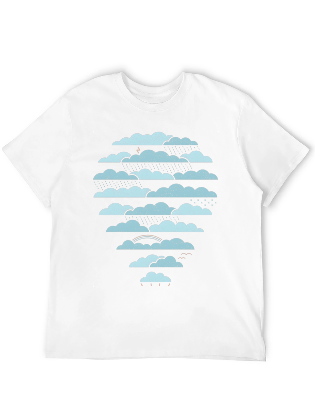 Black Cloudscape Graphic Tee - Weather Pattern Black T-Shirt view 12