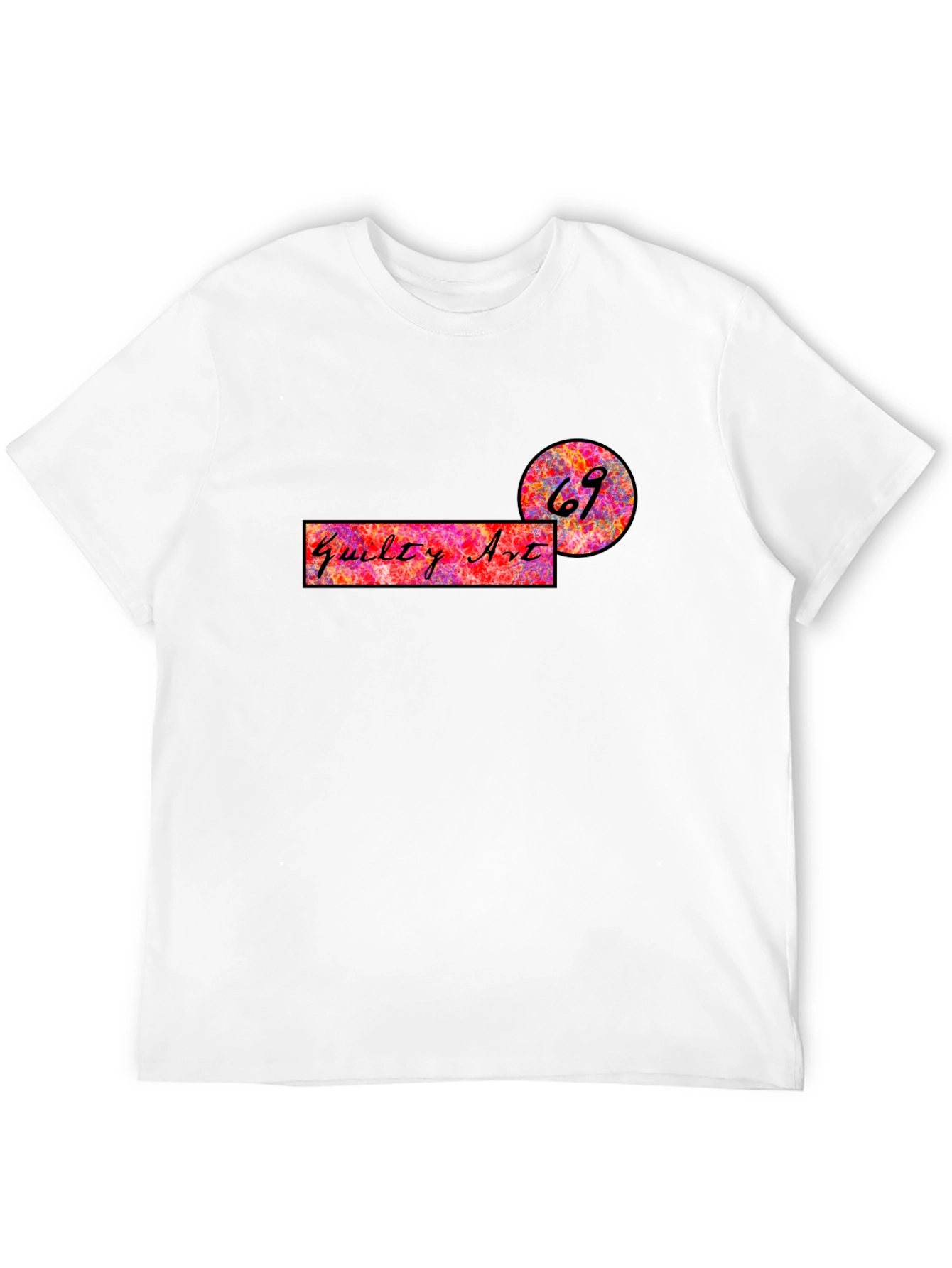 Black Graphic Tee: "Guilty Art 69" - Modern Style view 12