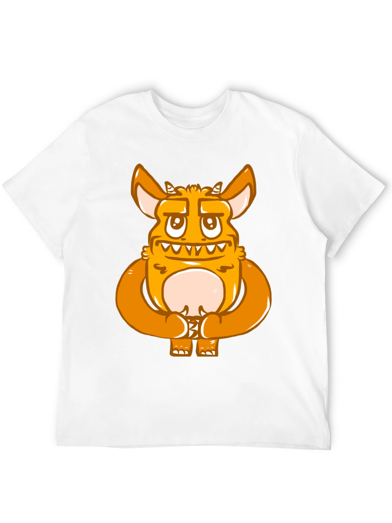 Black Cartoon Monster Graphic Print Black T-Shirt view 12