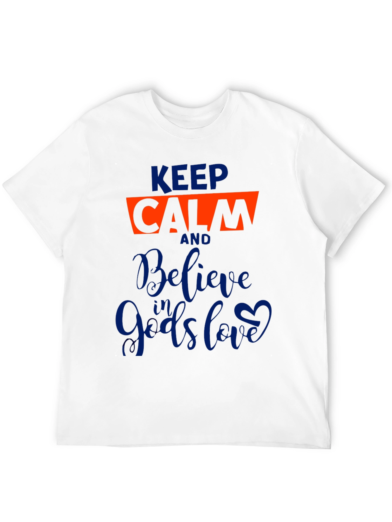 Black Keep Calm Believe in God's Love Graphic Tee view 12