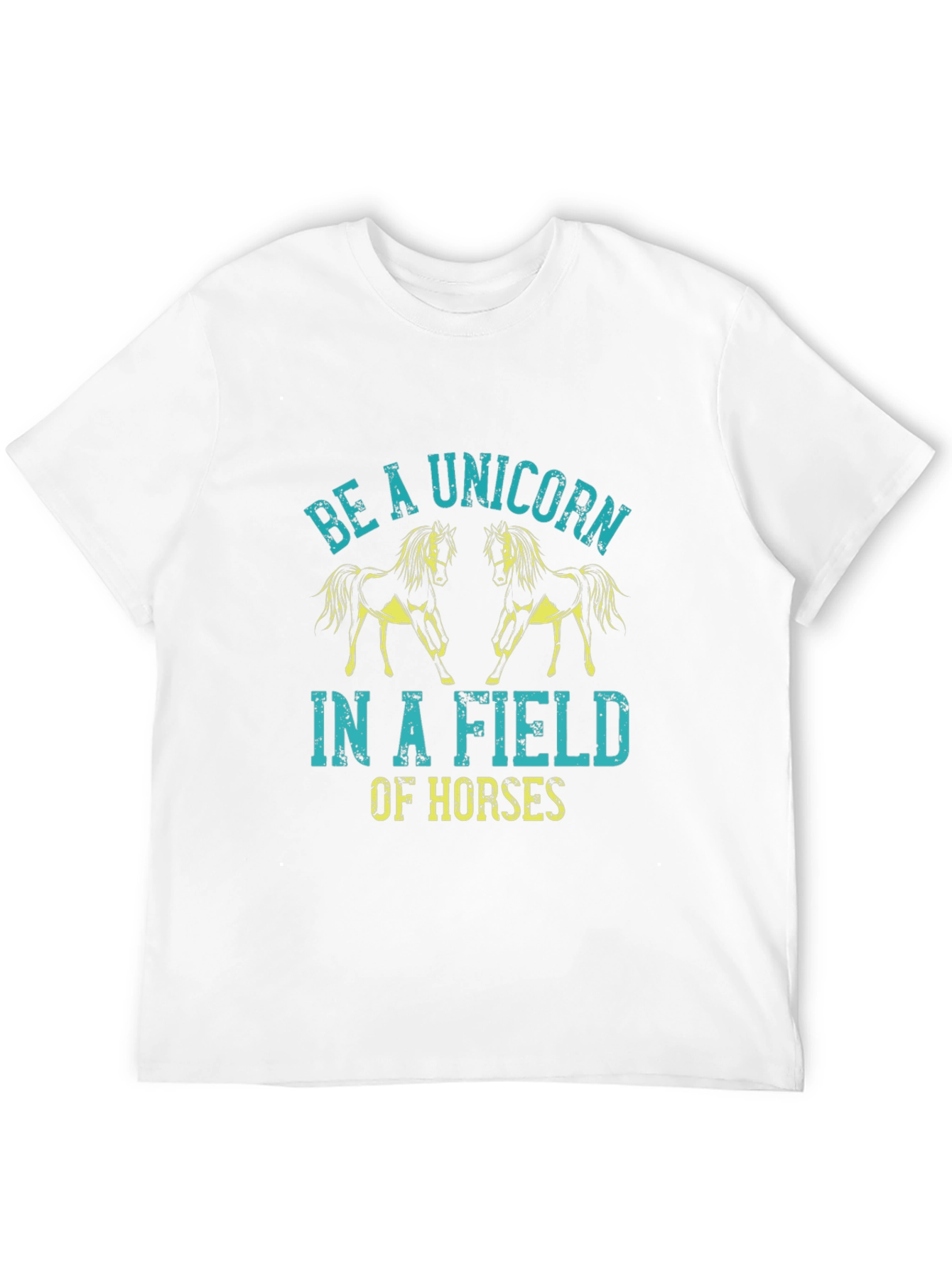 Black Unicorn in a Field of Horses Graphic Tee view 12