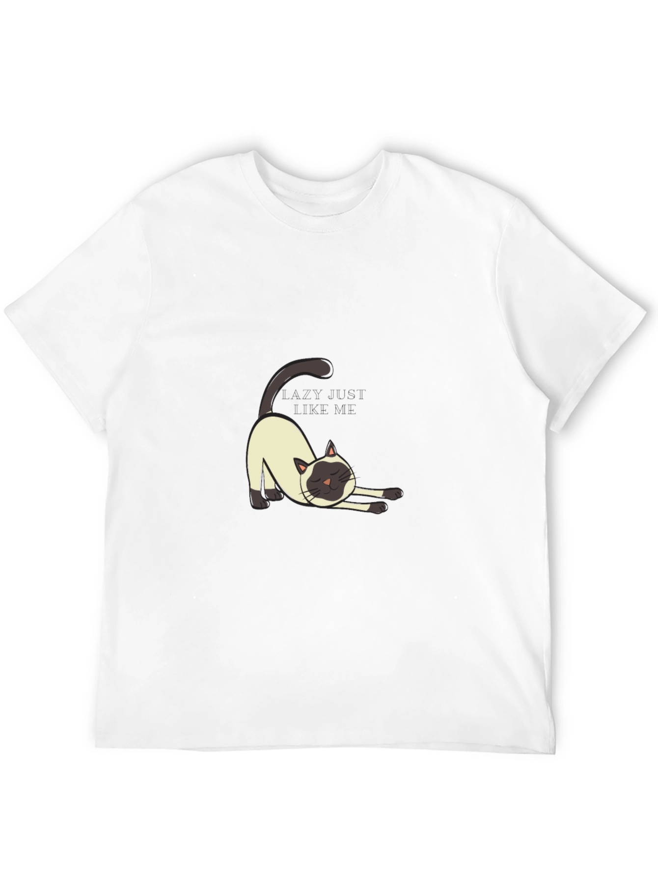 Black Lazy Cat Graphic Tee - Black Cotton T-Shirt view 12