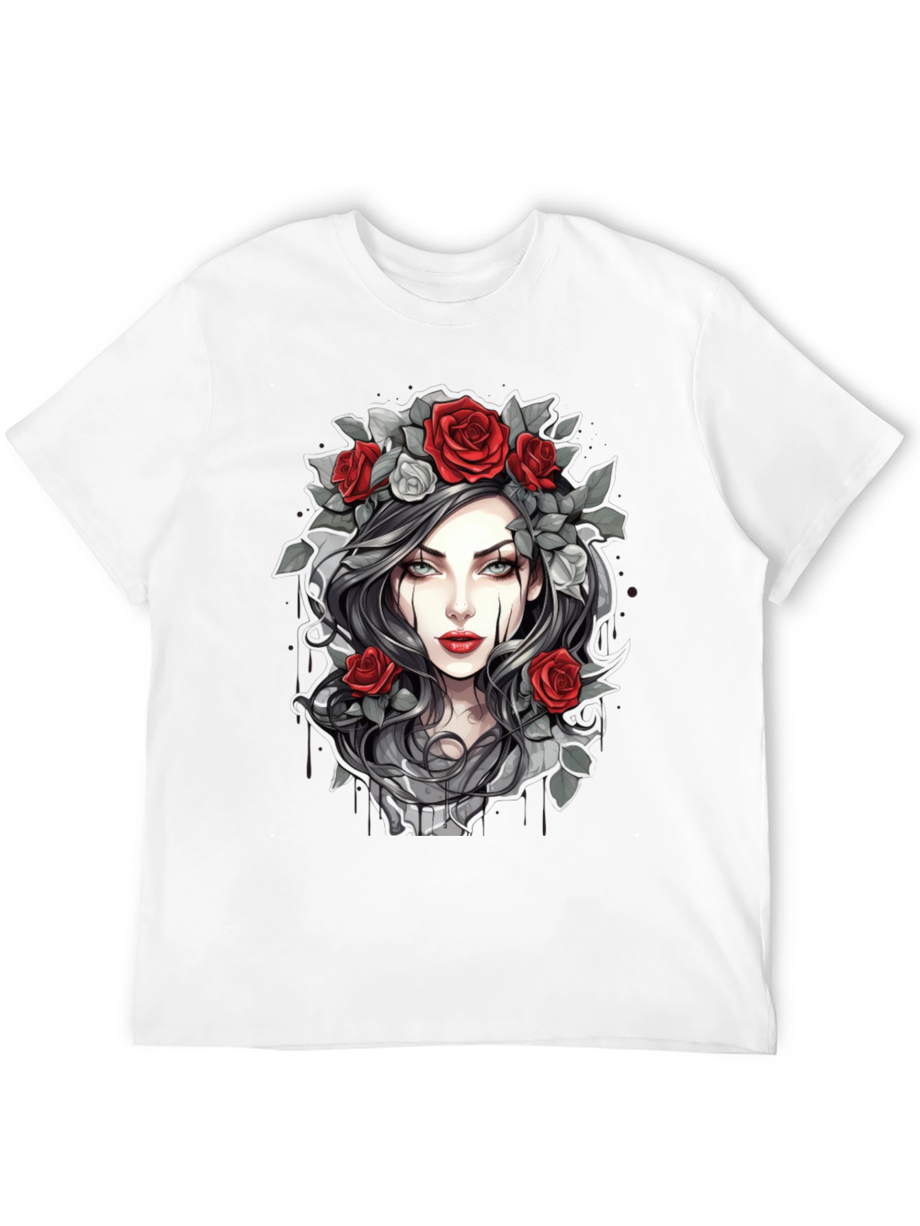 Black Gothic Rose T-Shirt - Dark Beauty Tee view 12