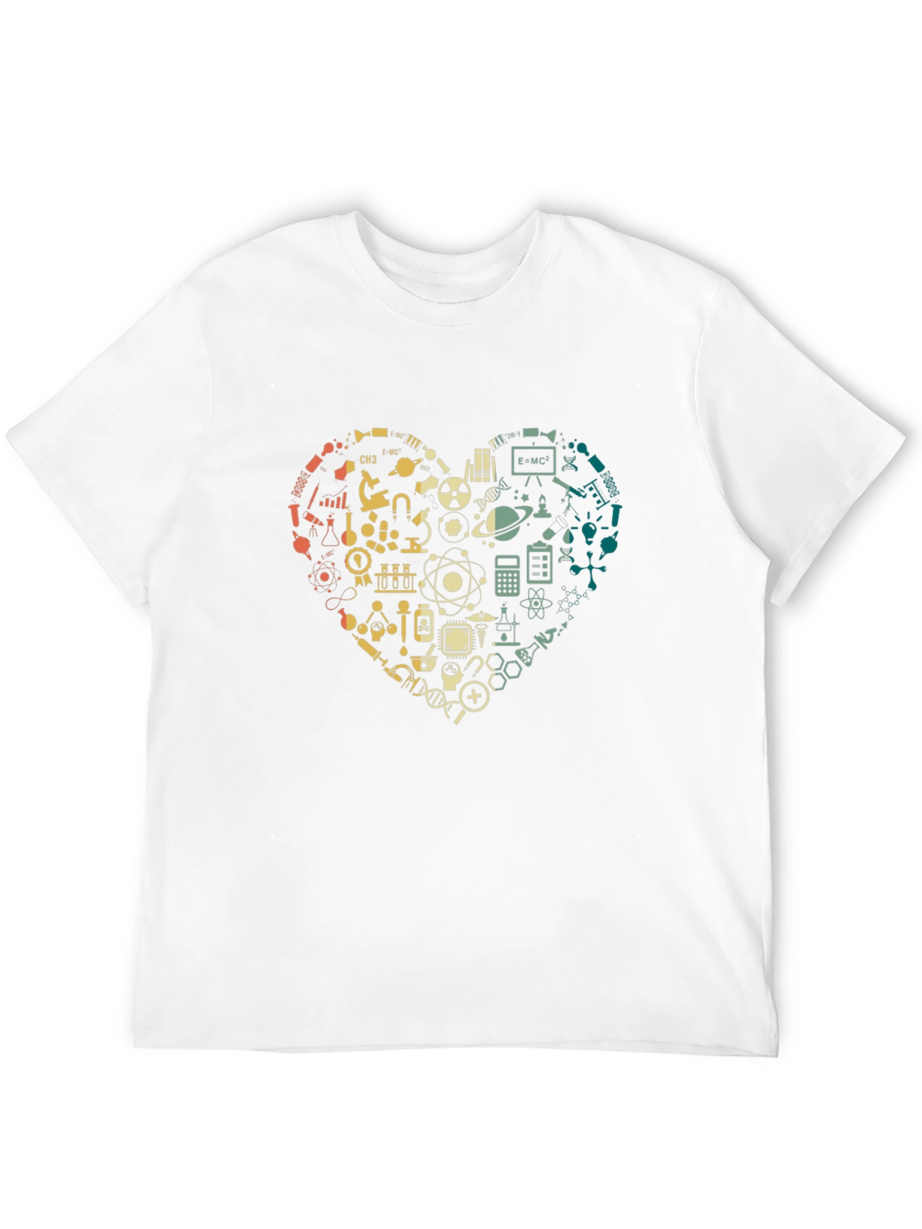 Black Science Lover Heart Graphic T-Shirt view 12