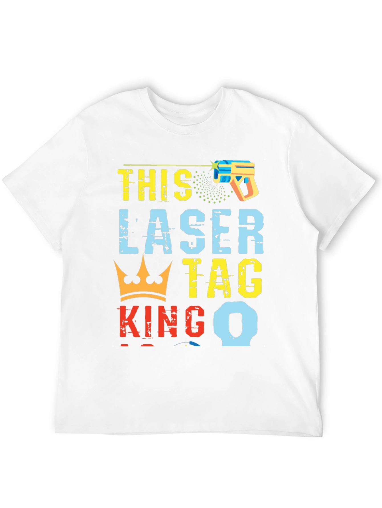 Black Laser Tag King T-Shirt - Unique Graphic Tee view 12