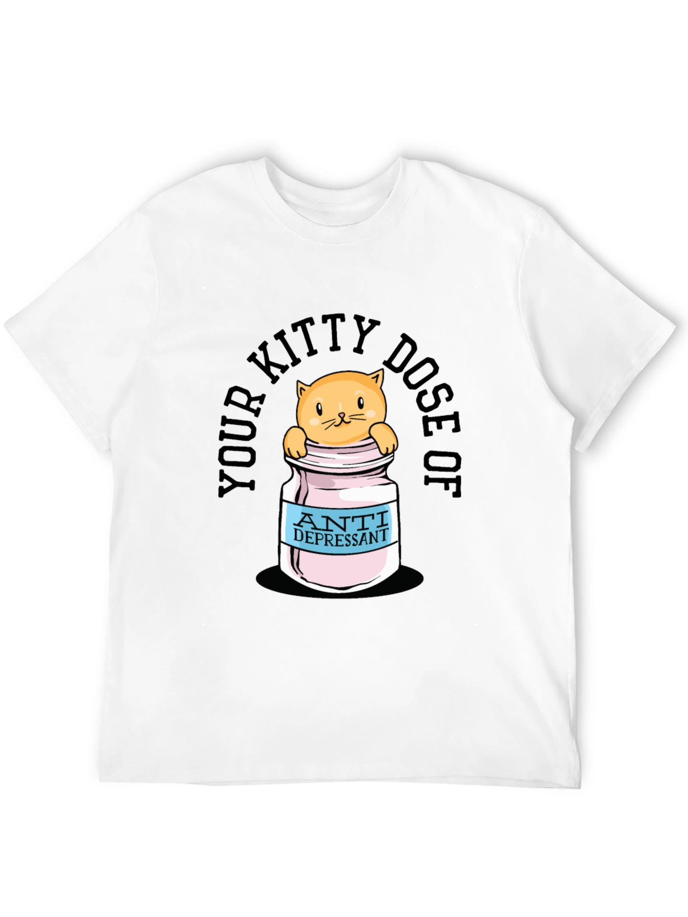 Black Kitty Dose of Antidepressant Funny T-Shirt view 12