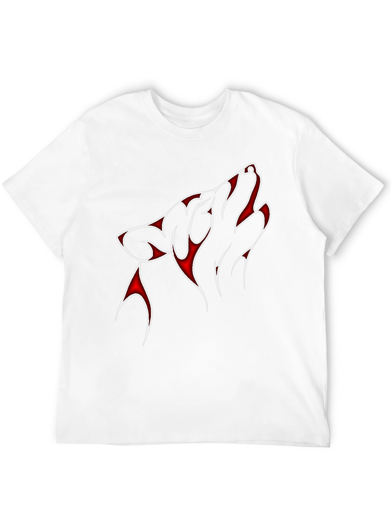 Black Wolf Graphic Tee - Men's Black T-Shirt with Red Design view 12