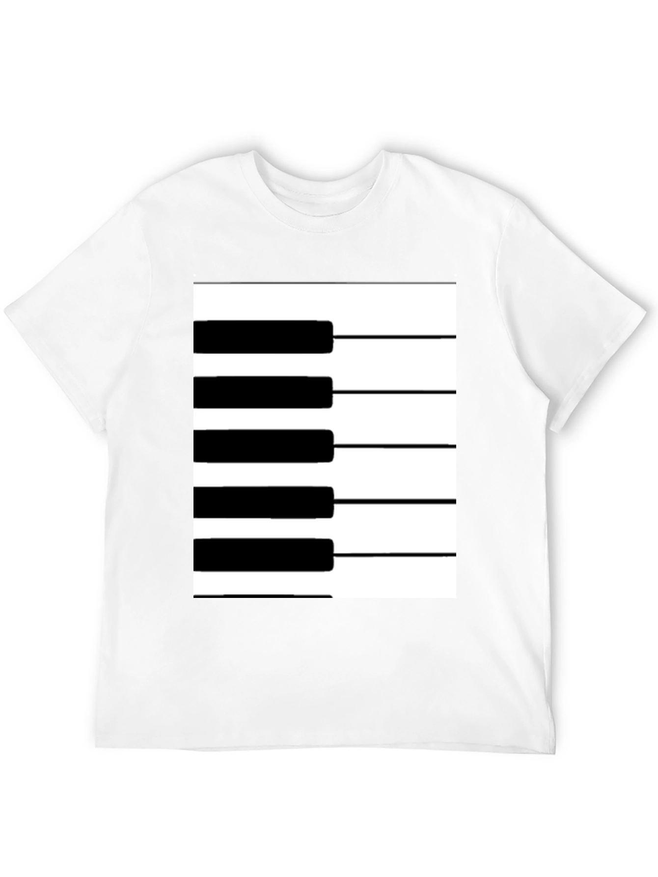 Black Piano Keys Graphic Tee - Black Cotton T-Shirt view 12