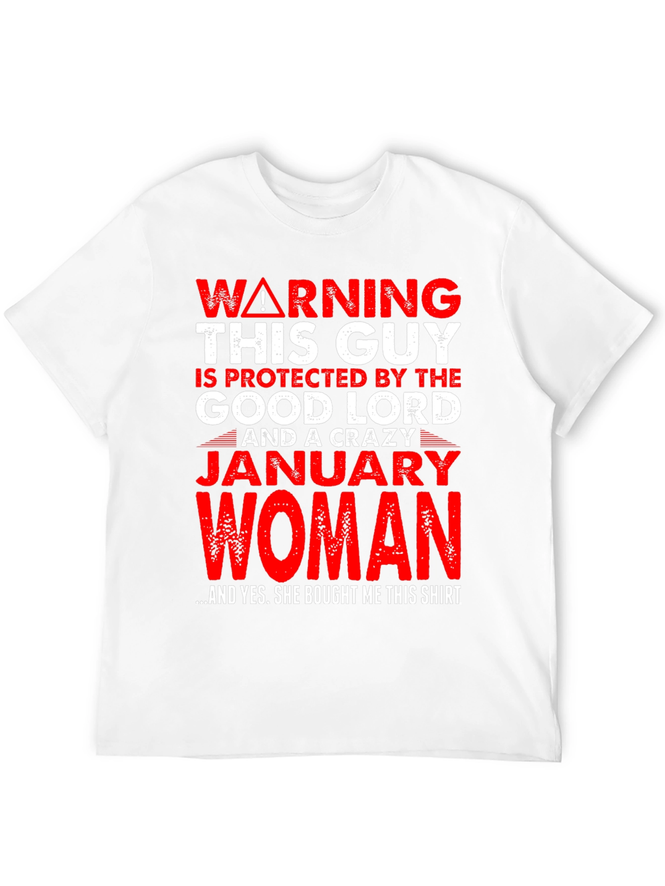 Black Warning! Protected by January Woman T-Shirt view 12