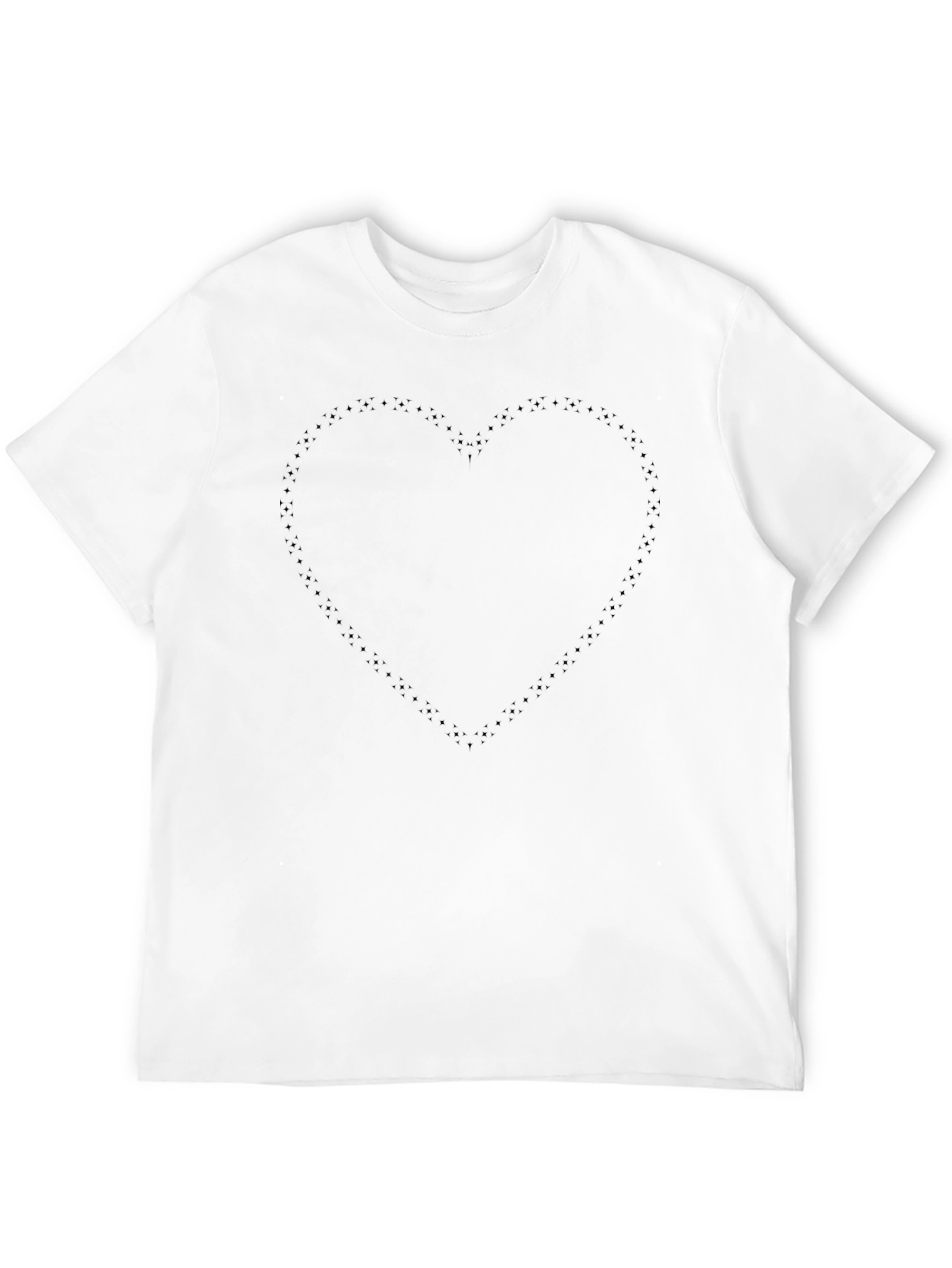Black Men's Black Heart Outline Graphic T-Shirt view 12