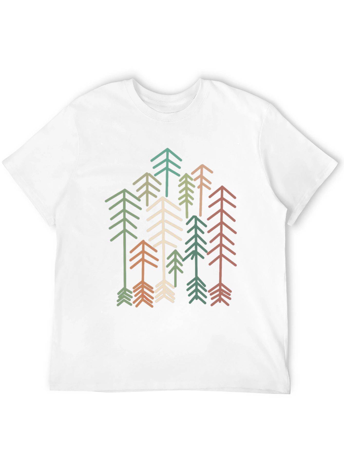 Black Retro Geometric Tree Graphic Tee - Stylish Comfort view 12