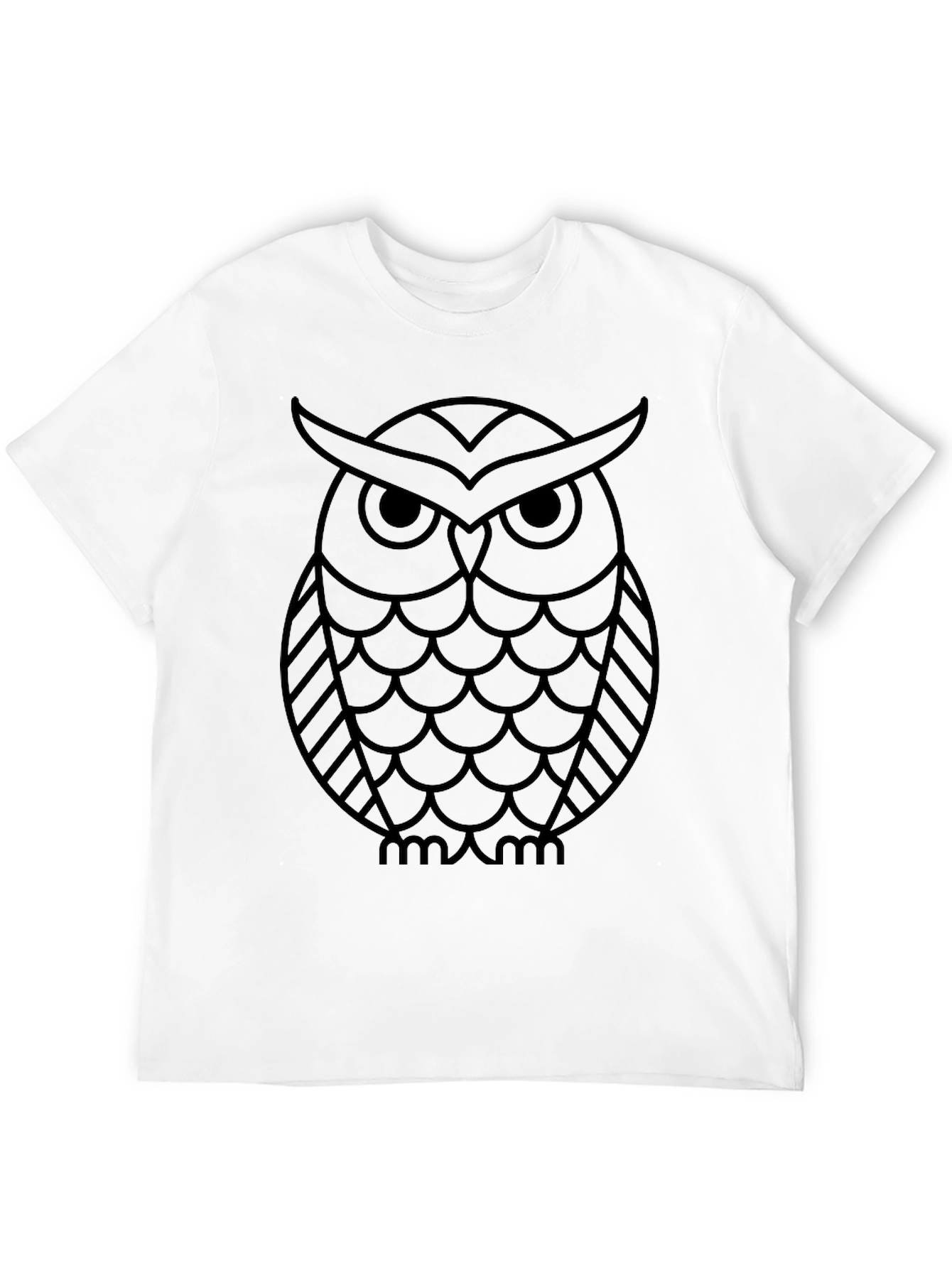 Black Owl Graphic Tee - Black Cotton Blend T-Shirt view 12
