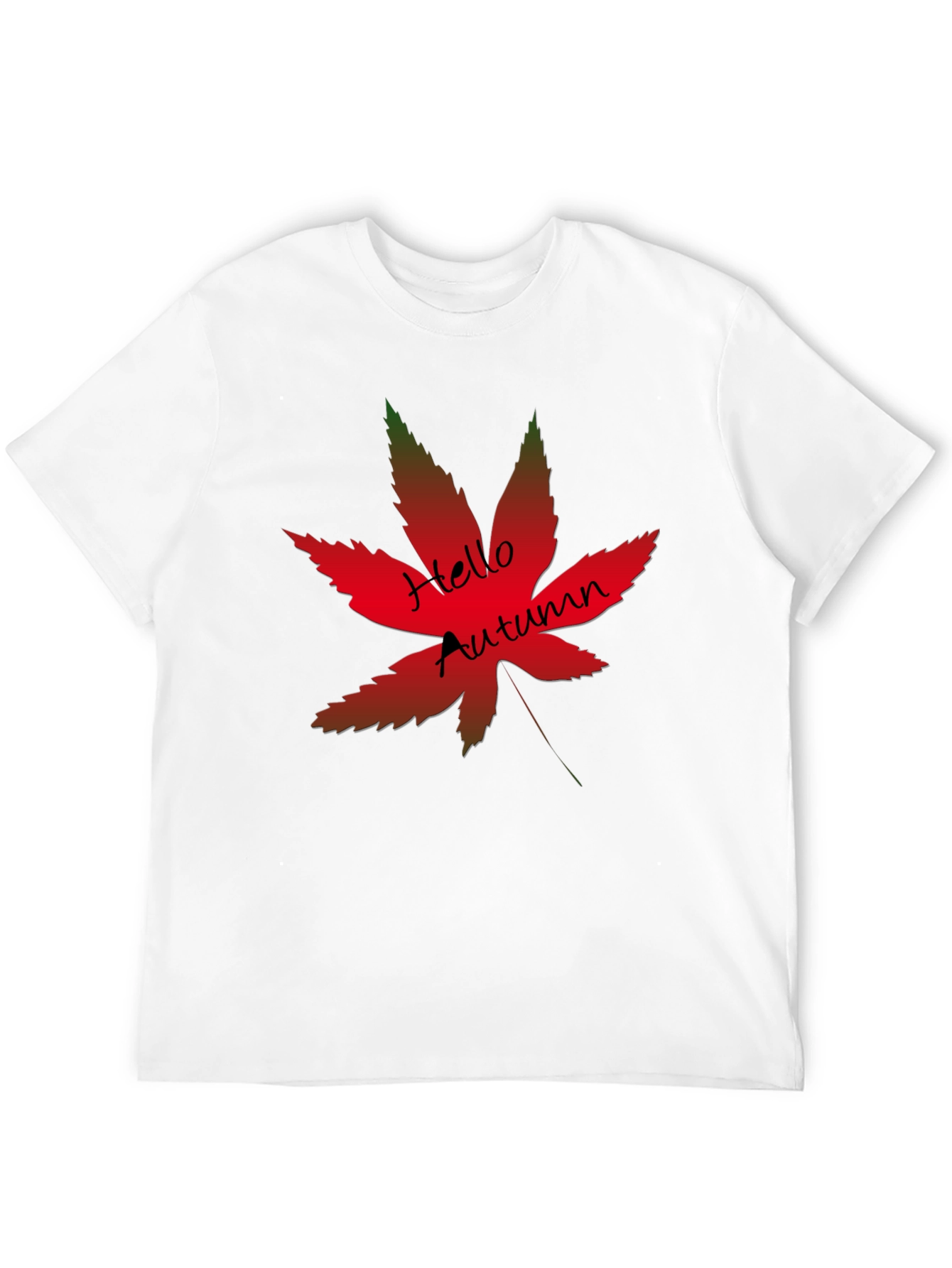 Black Hello Autumn Maple Leaf Graphic Tee view 12