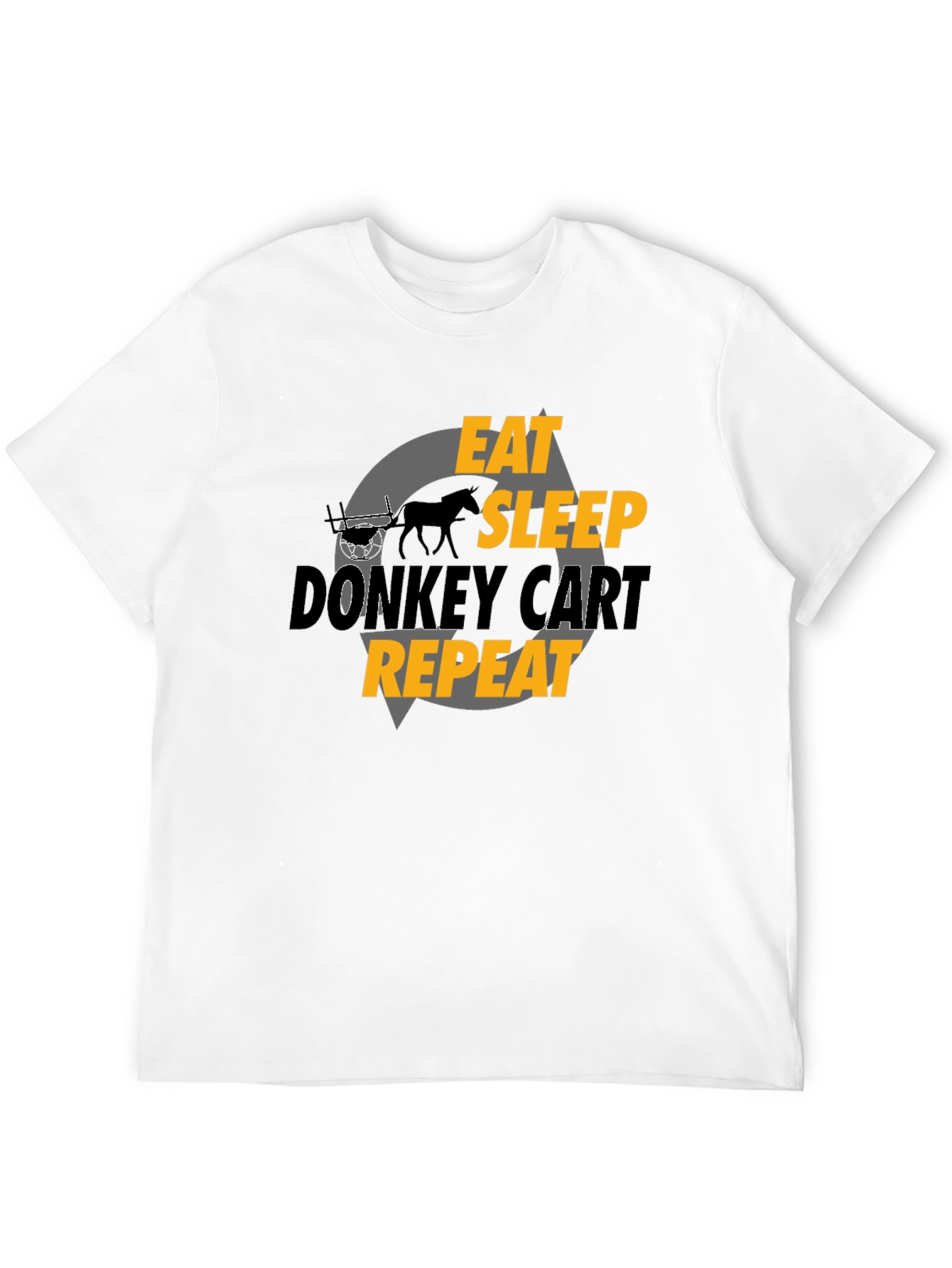 Black Eat Sleep Donkey Cart Repeat - Graphic T-Shirt view 12