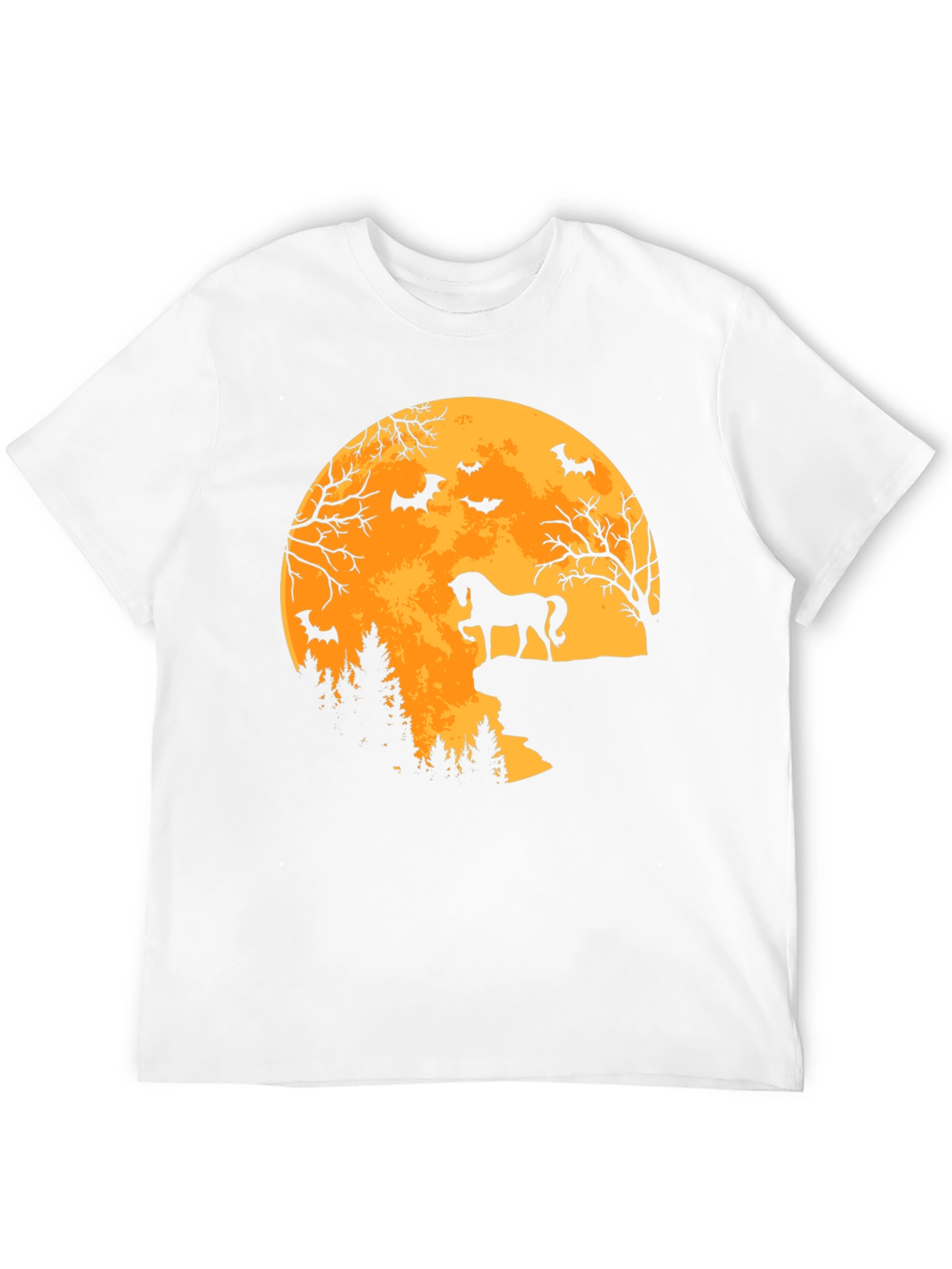 Black Halloween Horse Moon T-Shirt view 12