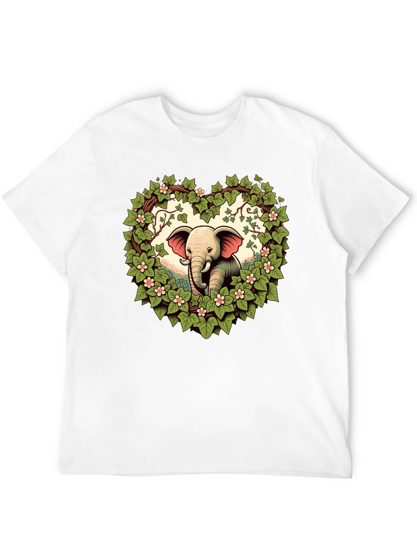 Black Elephant Love Tee - Heart Wreath Design view 12