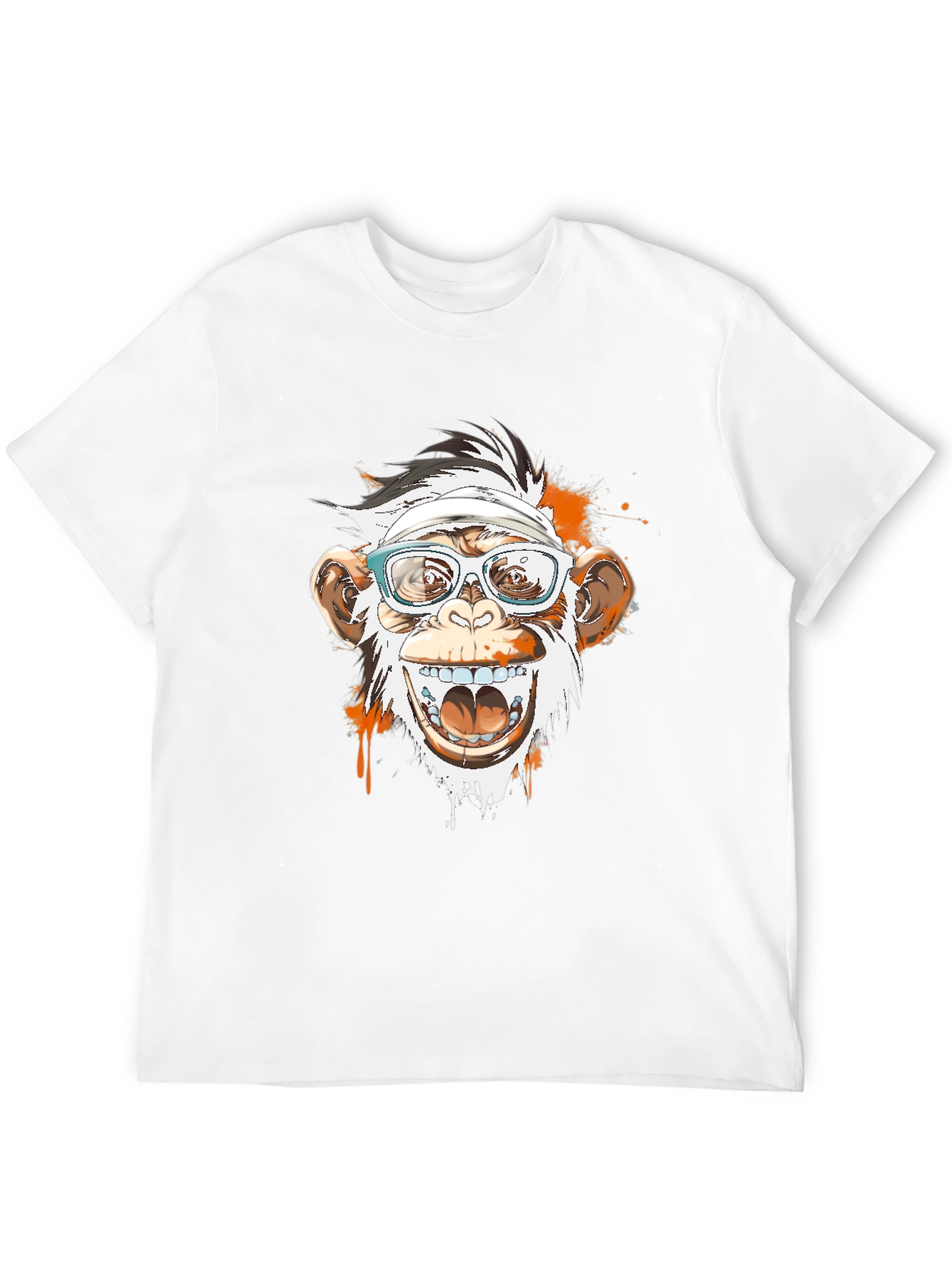 Black Monkey with Glasses Graphic T-Shirt view 12