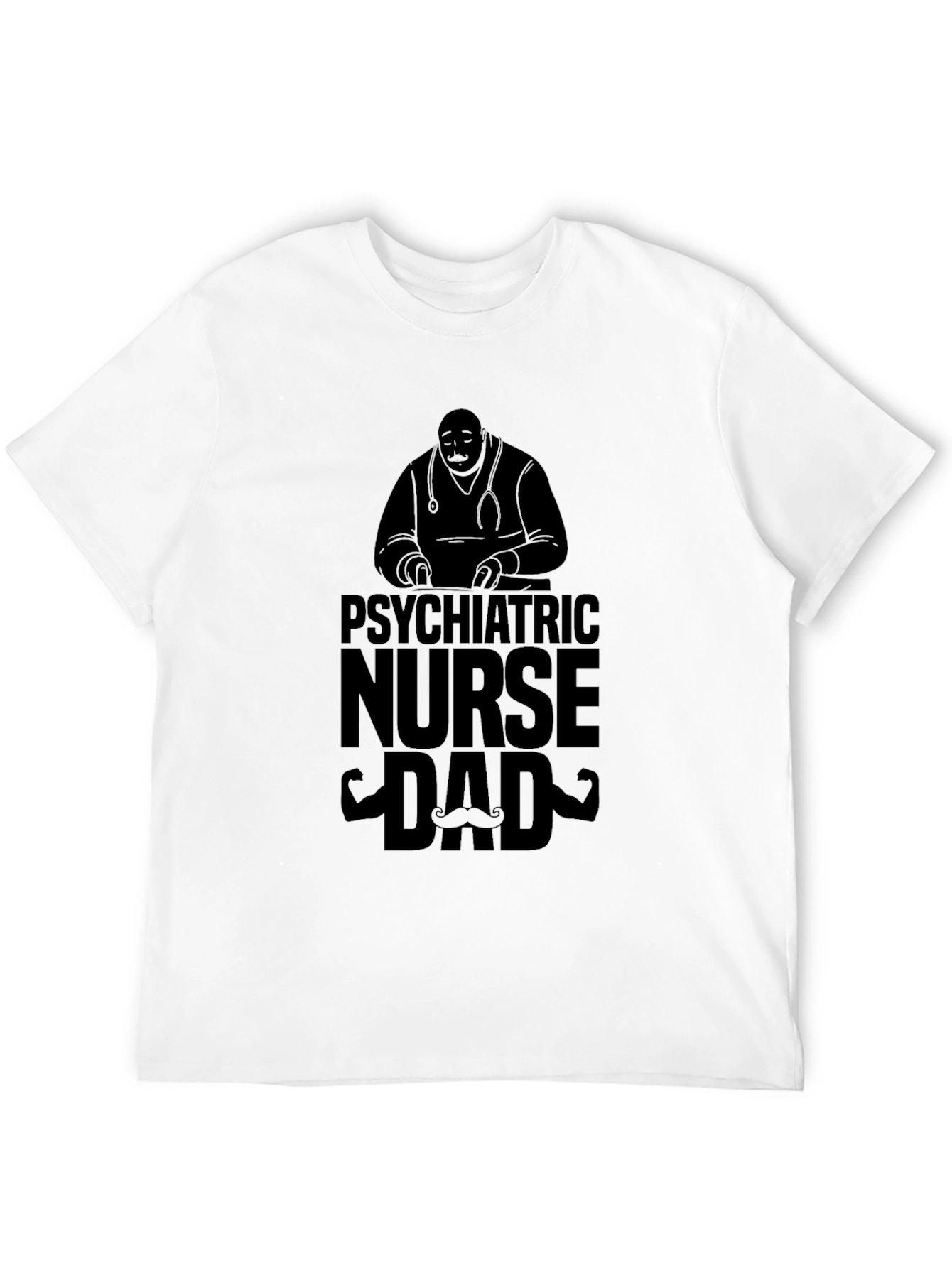Black Psychiatric Nurse Dad Graphic Tee view 12